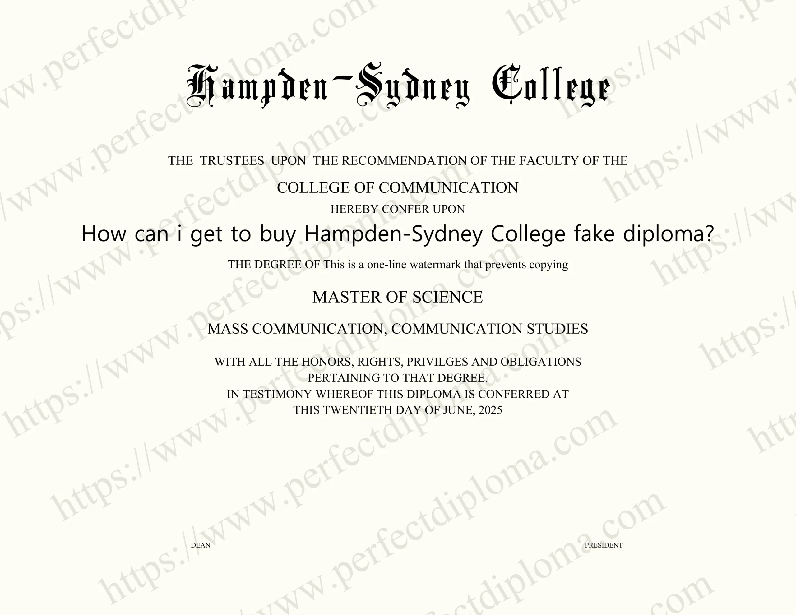 How can i get to buy Hampden-Sydney College fake diploma?