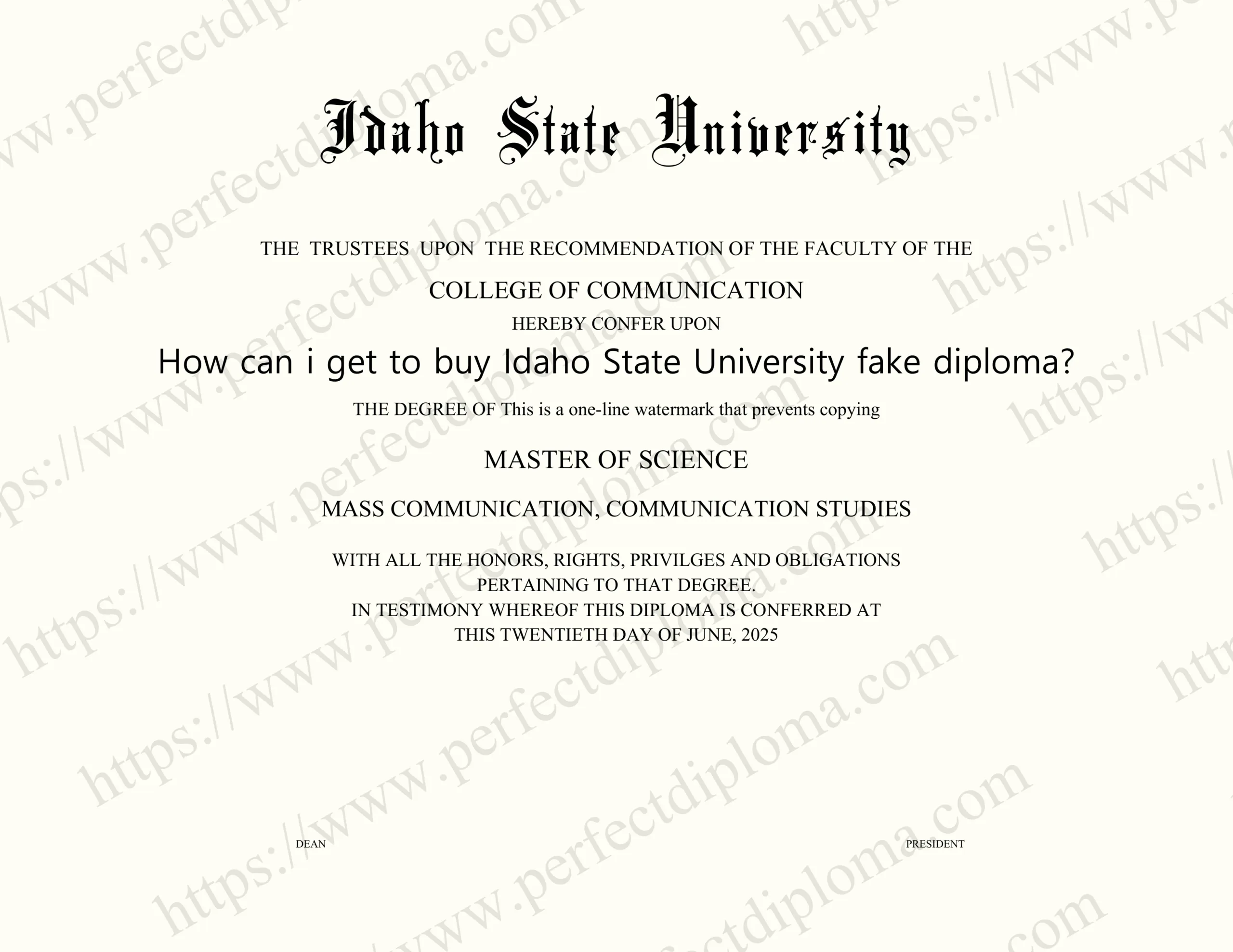 How can i get to buy Idaho State University fake diploma?