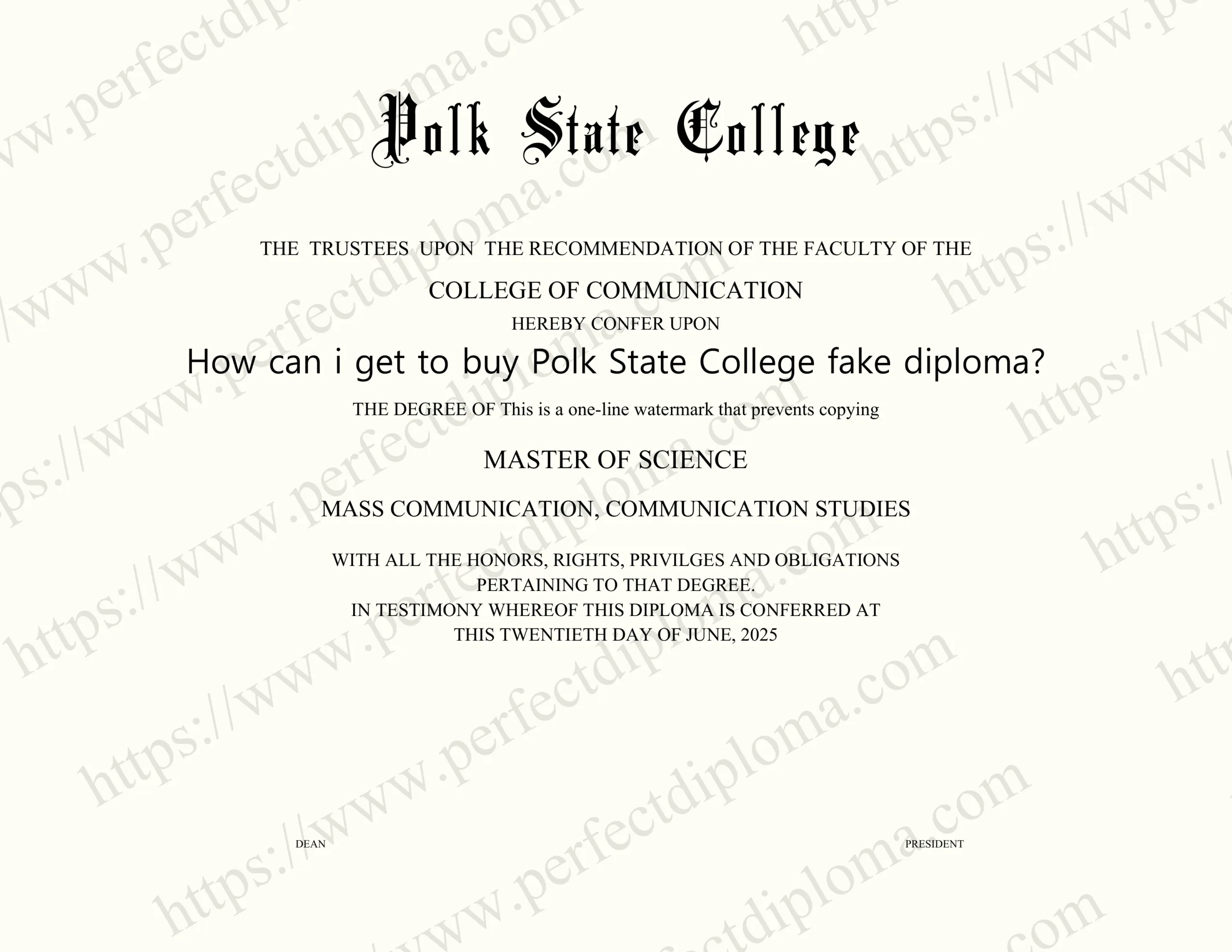 How can i get to buy Polk State College fake diploma?