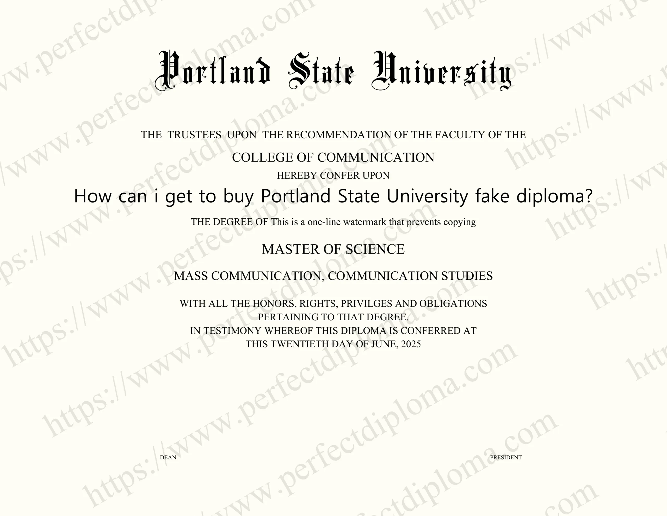 How can i get to buy Portland State University fake diploma?