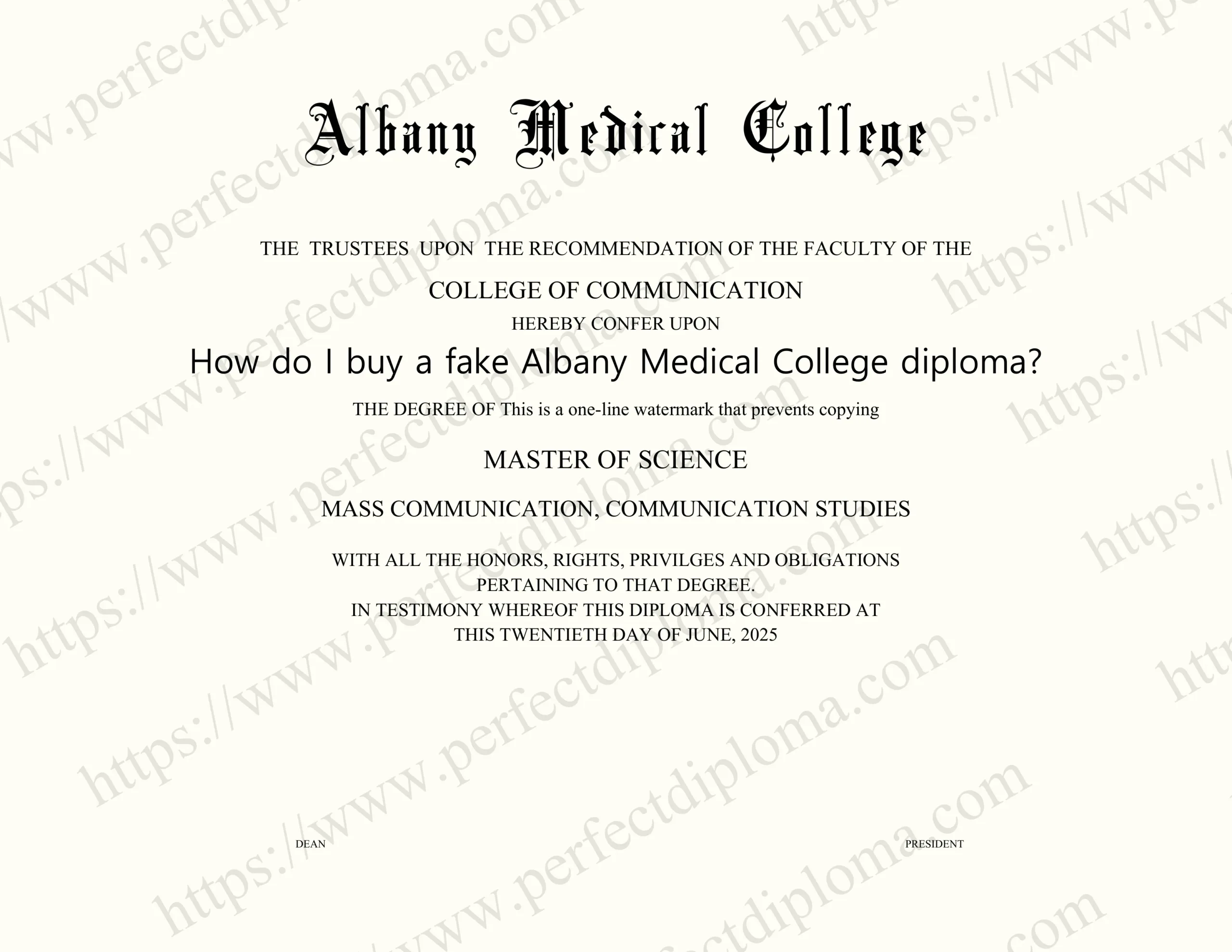 How do I buy a fake Albany Medical College diploma?