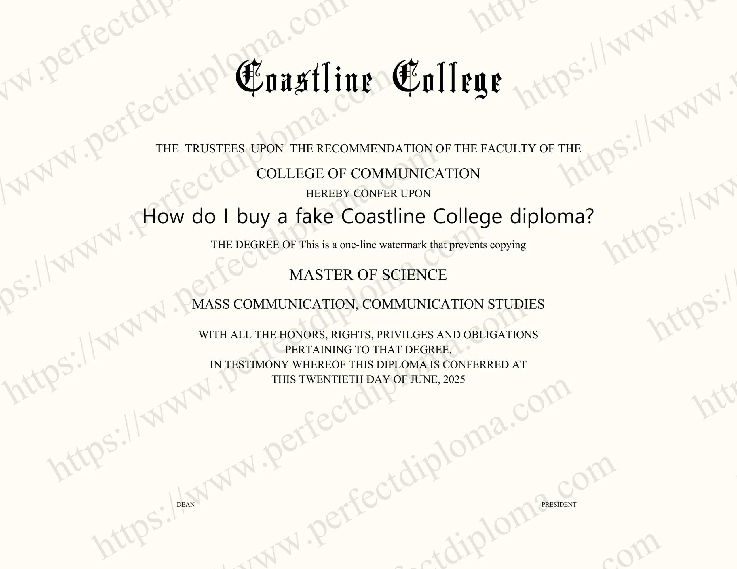 How do I buy a fake Coastline College diploma?