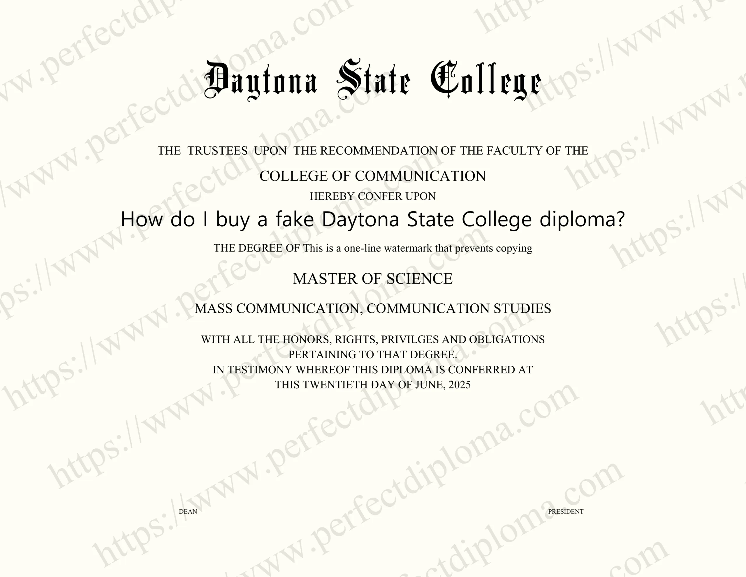 How do I buy a fake Daytona State College diploma?