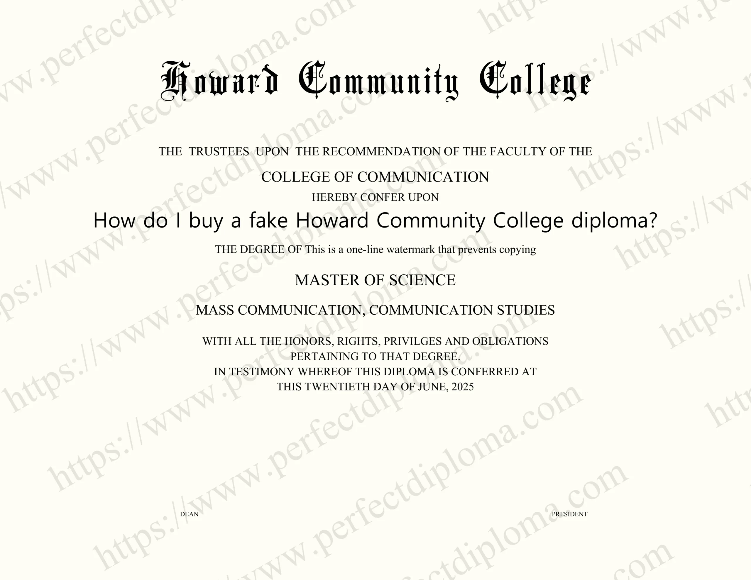 How do I buy a fake Howard Community College diploma?
