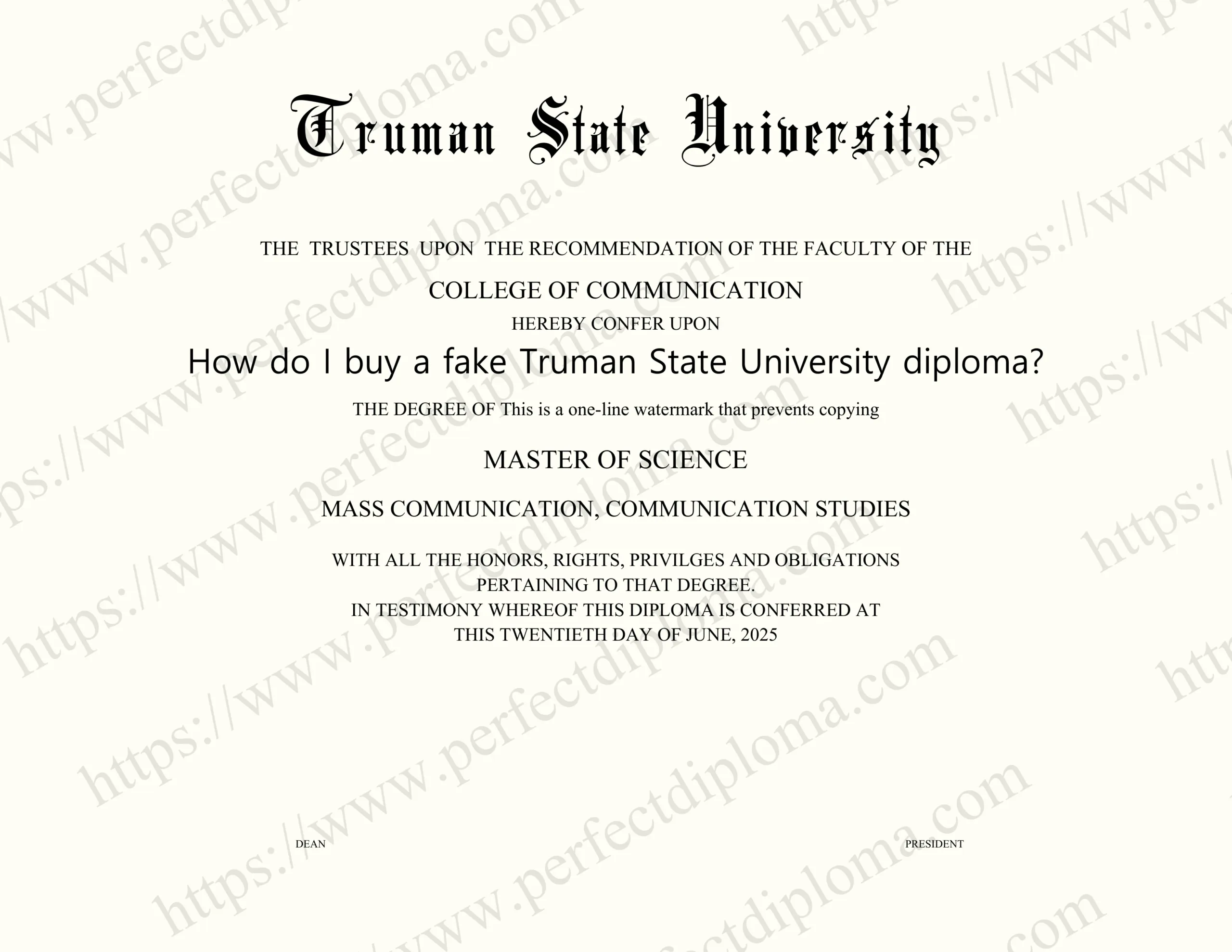 How do I buy a fake Truman State University diploma?