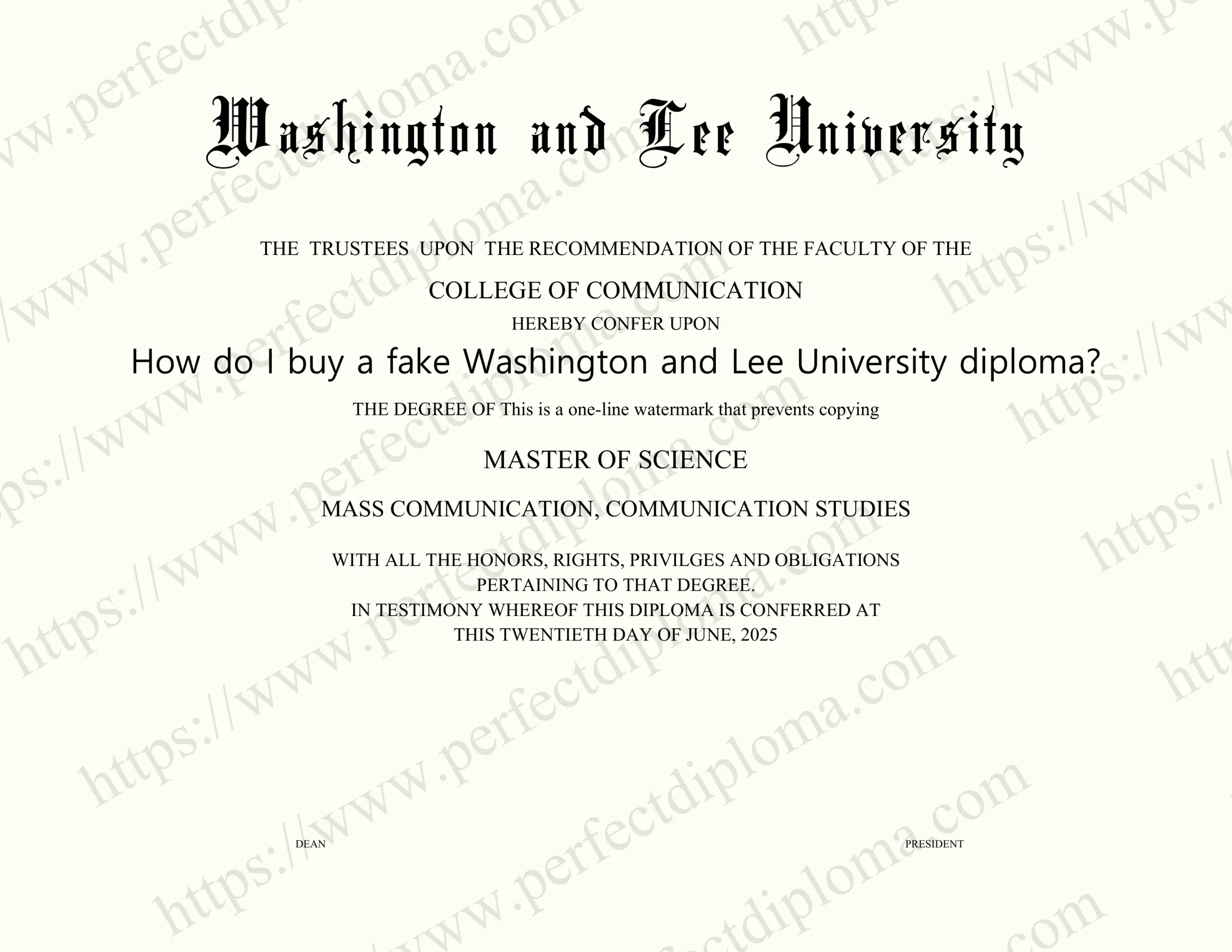 How do I buy a fake Washington and Lee University diploma?
