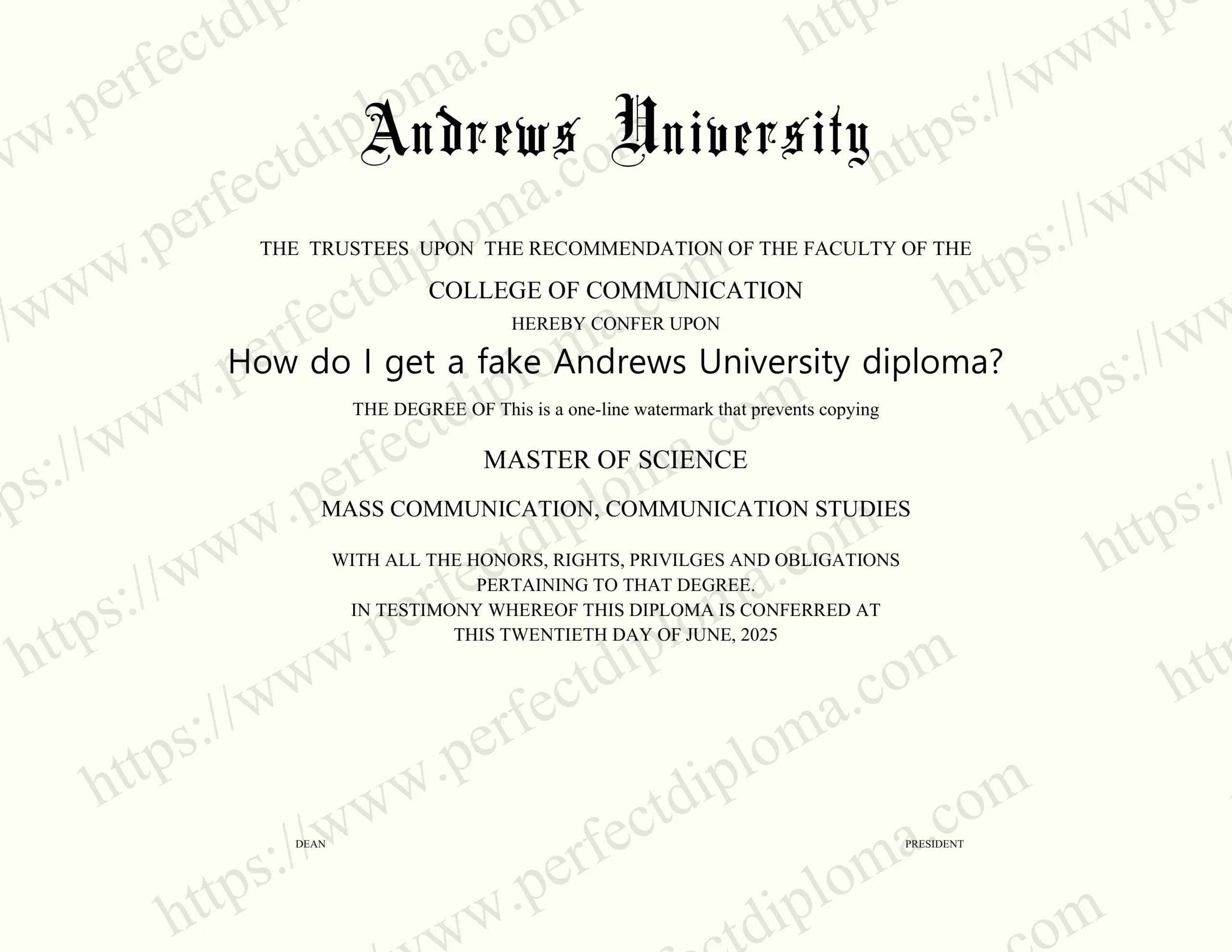 How do I get a fake Andrews University diploma?