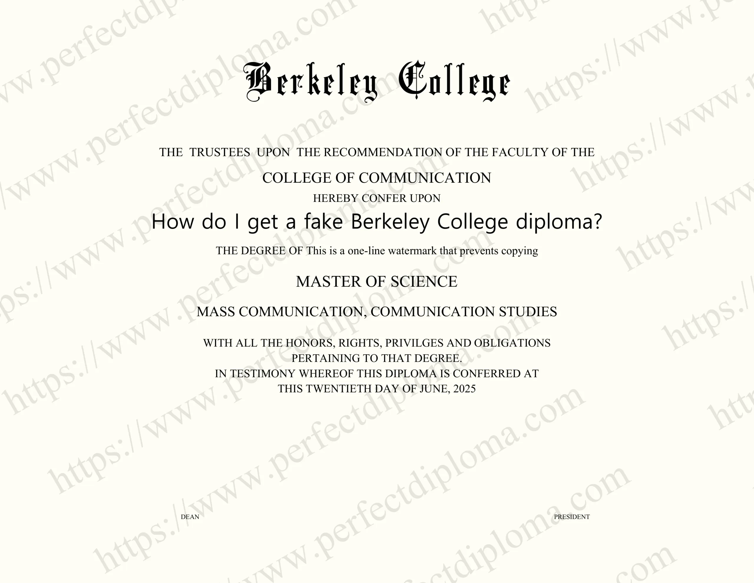 How do I get a fake Berkeley College diploma?