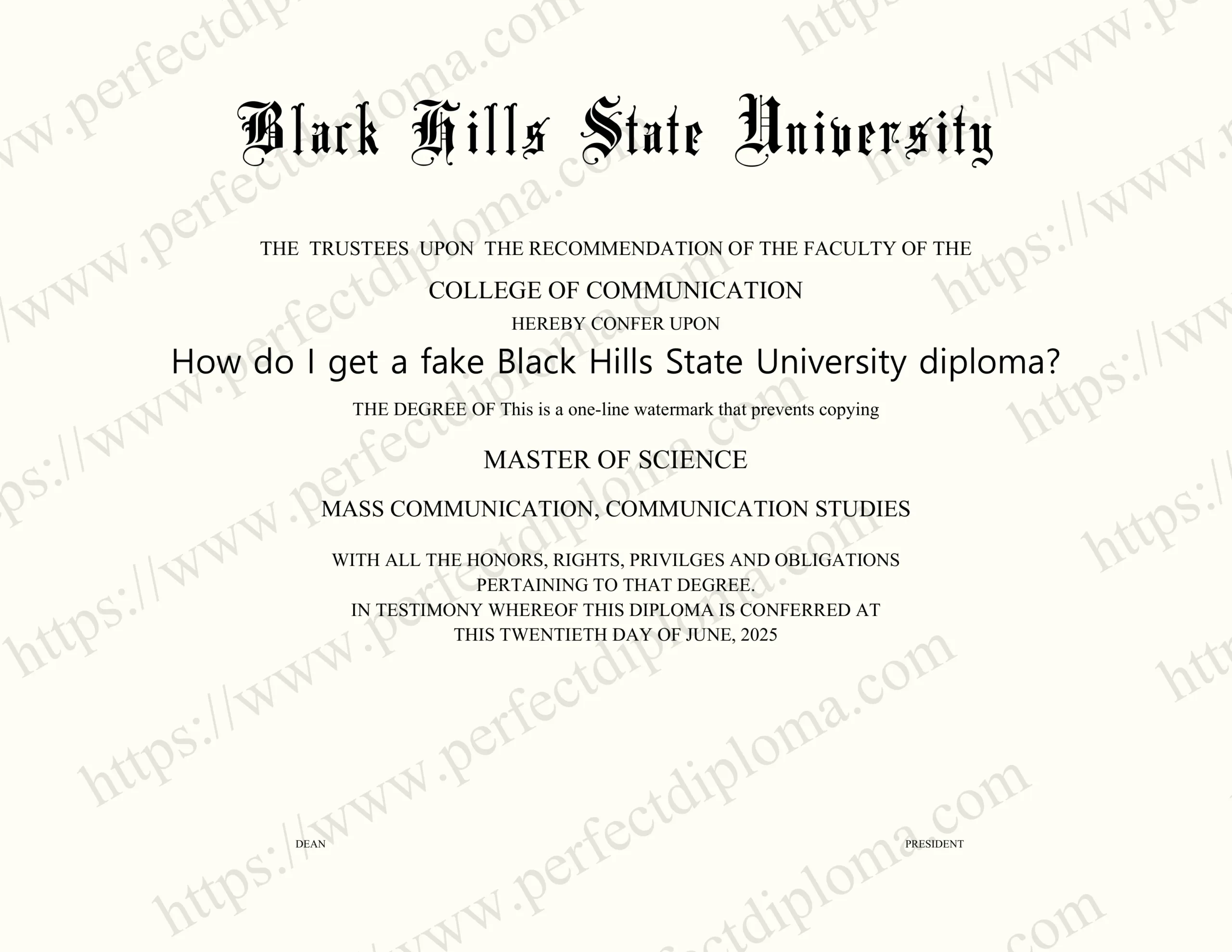 How do I get a fake Black Hills State University diploma?