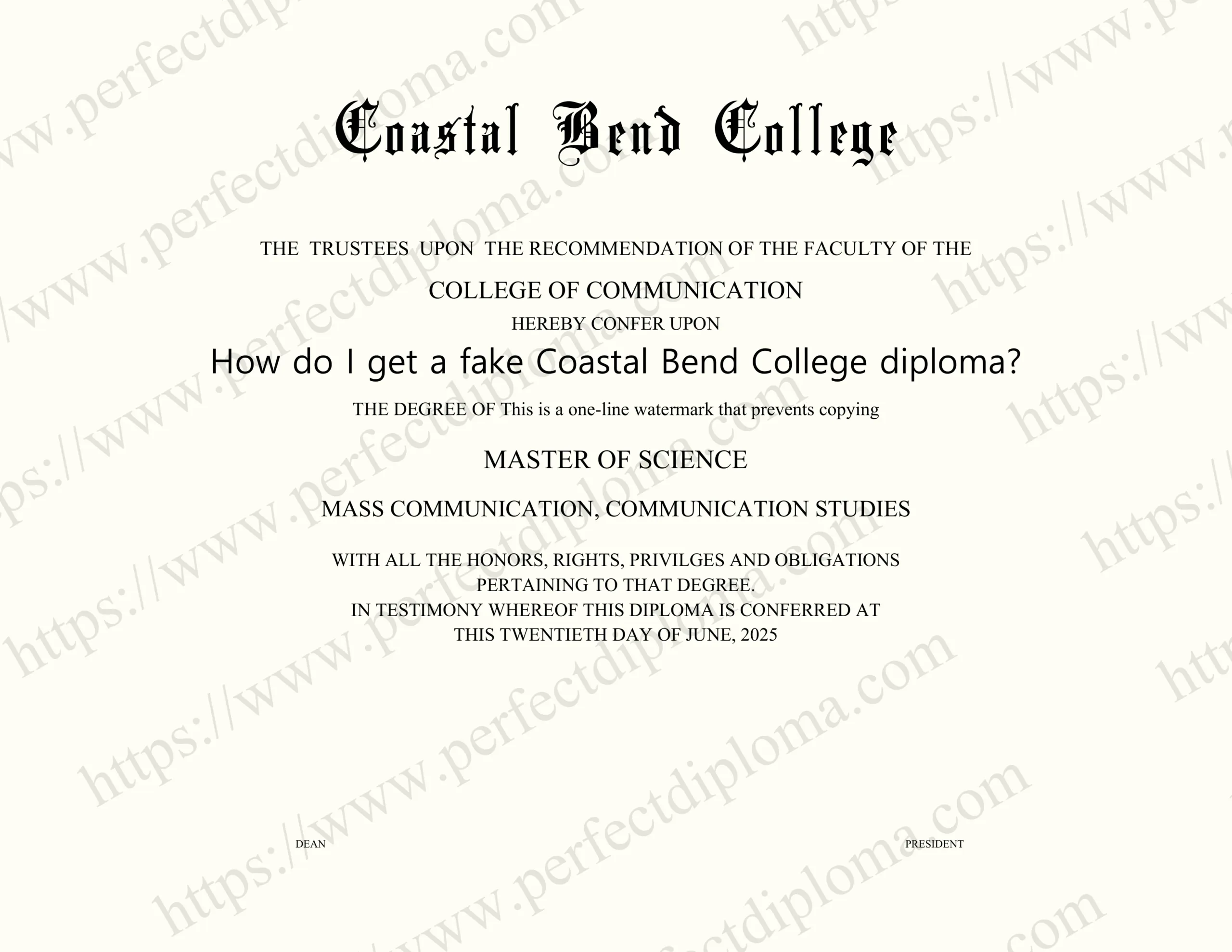 How do I get a fake Coastal Bend College diploma?