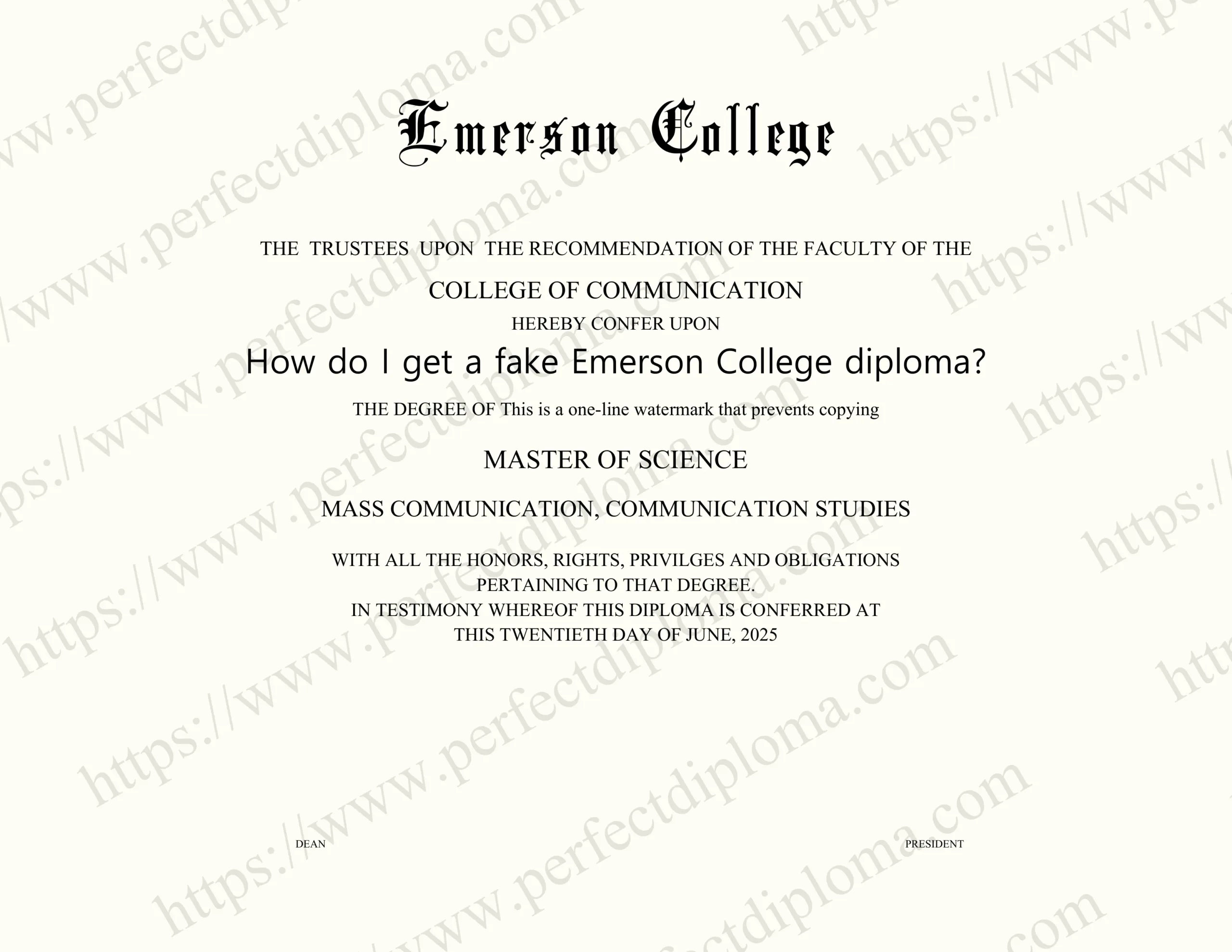 How do I get a fake Emerson College diploma?