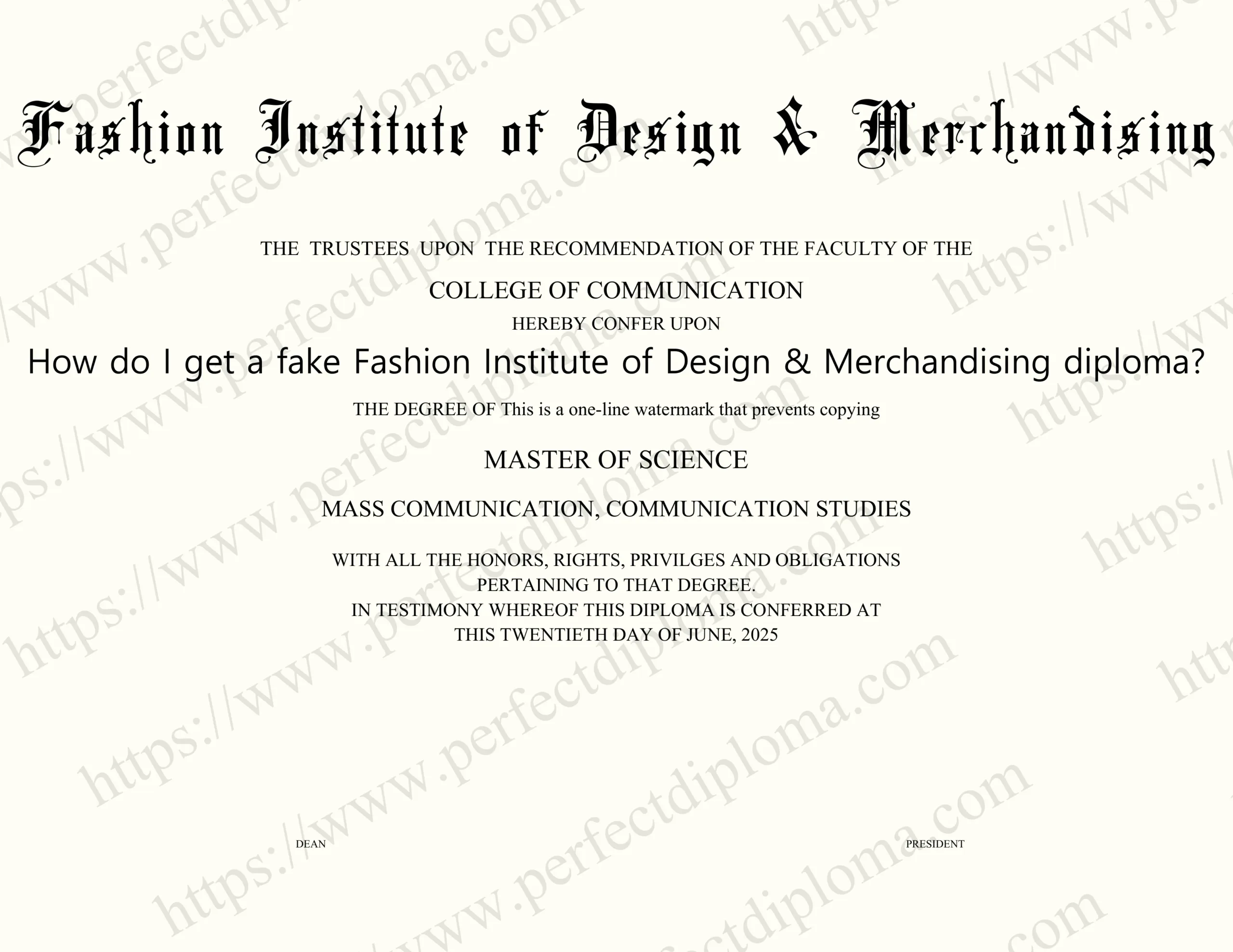 How do I get a fake Fashion Institute of Design & Merchandising diploma?