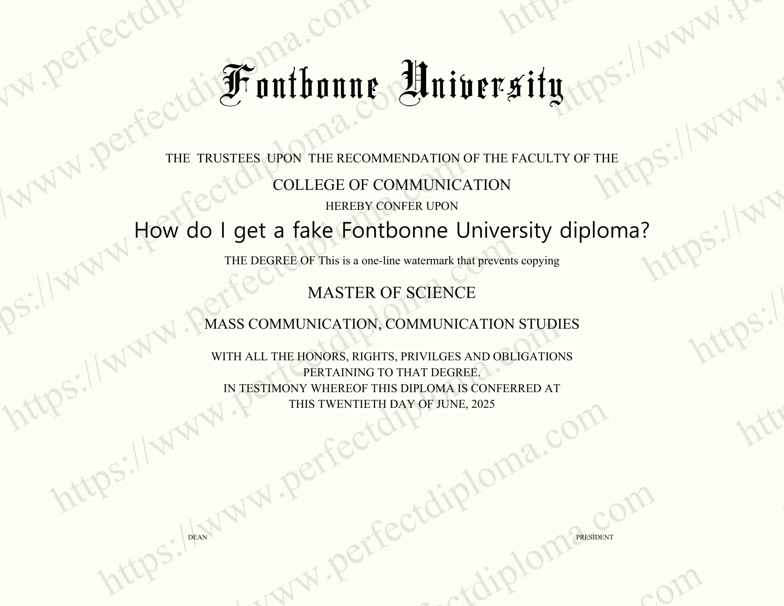 How do I get a fake Fontbonne University diploma?