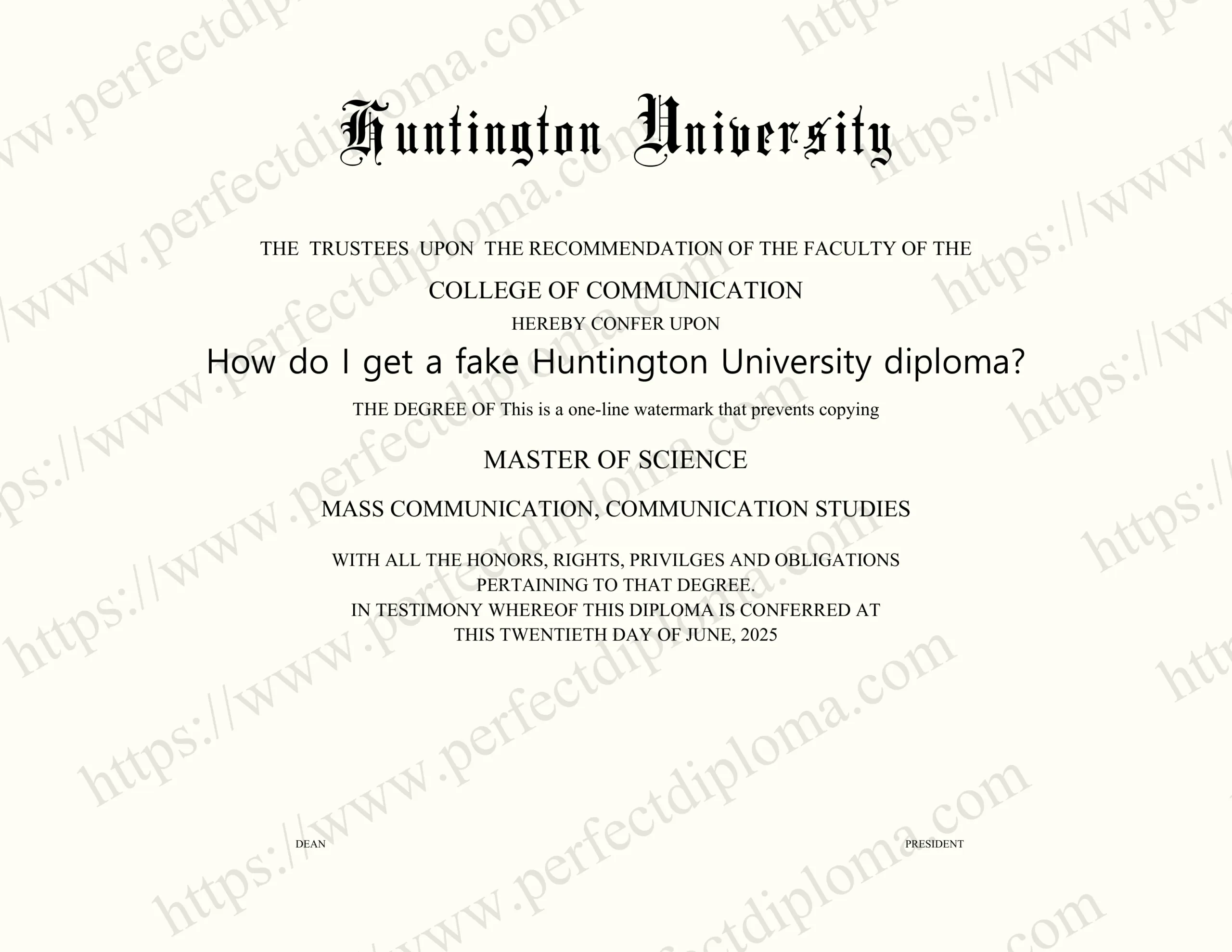 How do I get a fake Huntington University diploma?