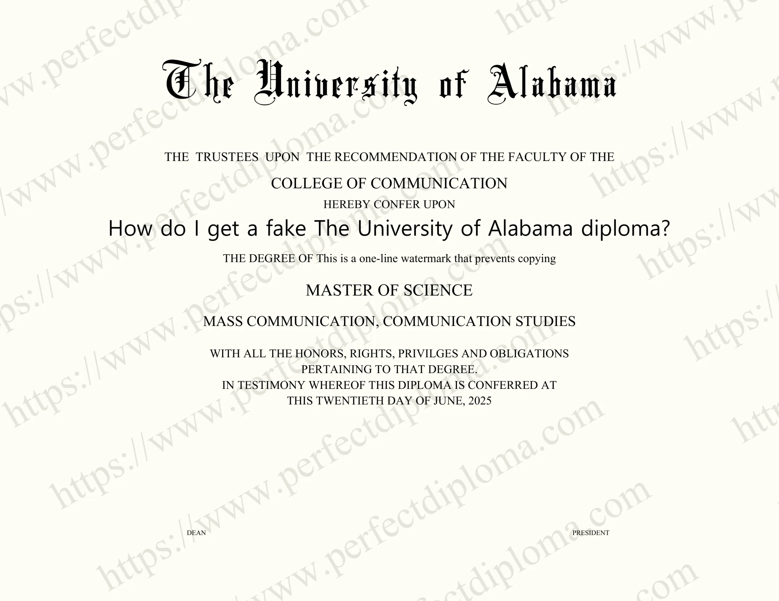 How do I get a fake The University of Alabama diploma?