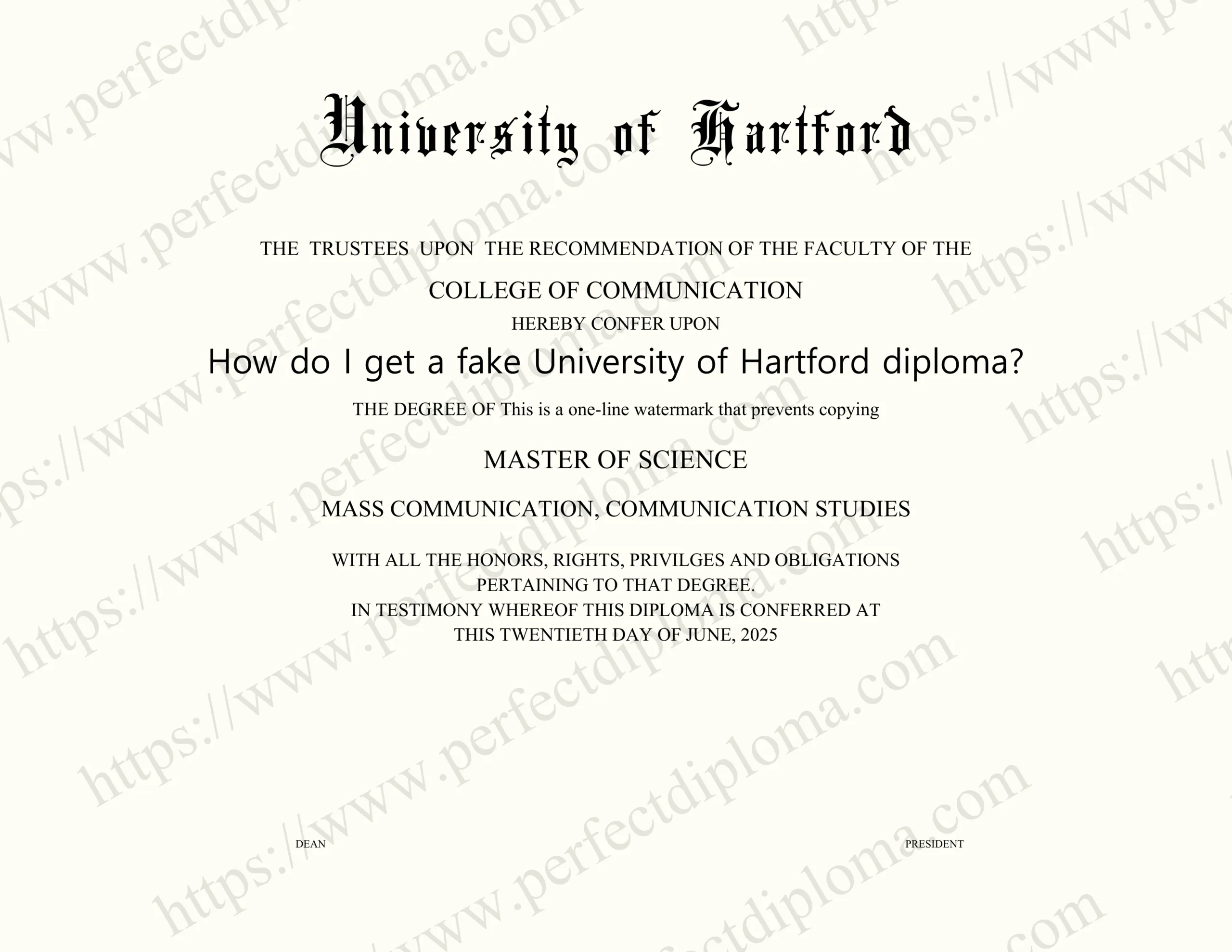 How do I get a fake University of Hartford diploma?