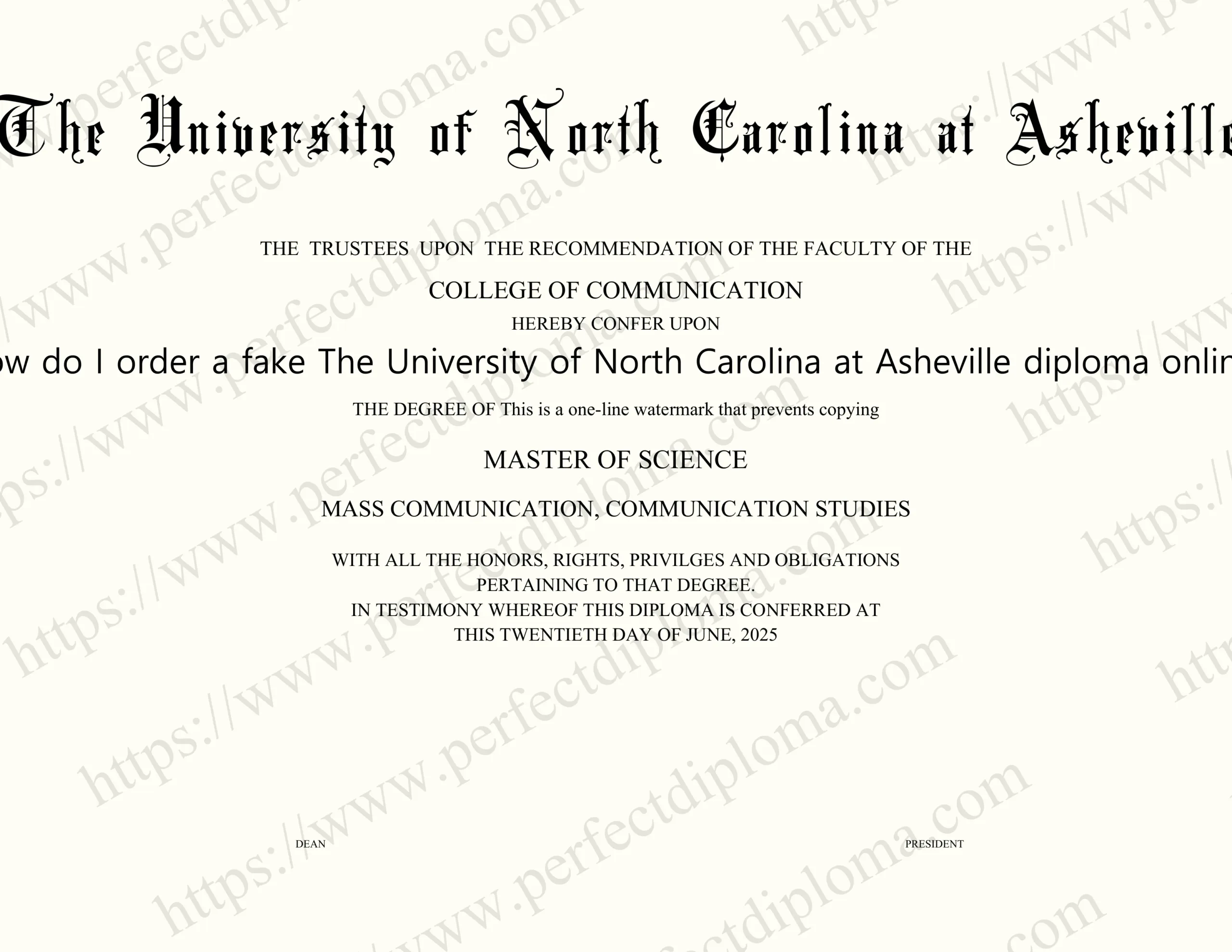 How do I order a fake The University of North Carolina at Asheville diploma online?