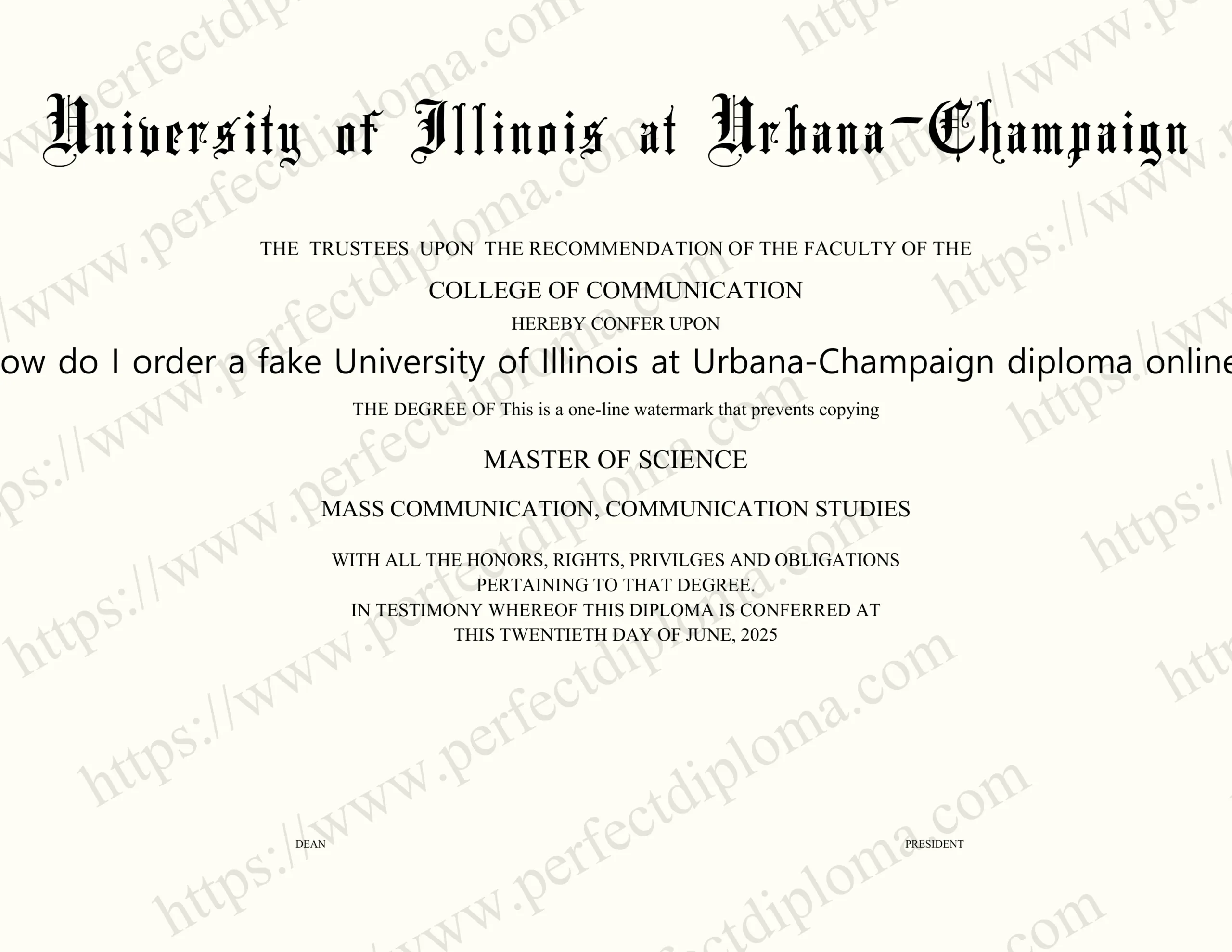 How do I order a fake University of Illinois at Urbana-Champaign diploma online?