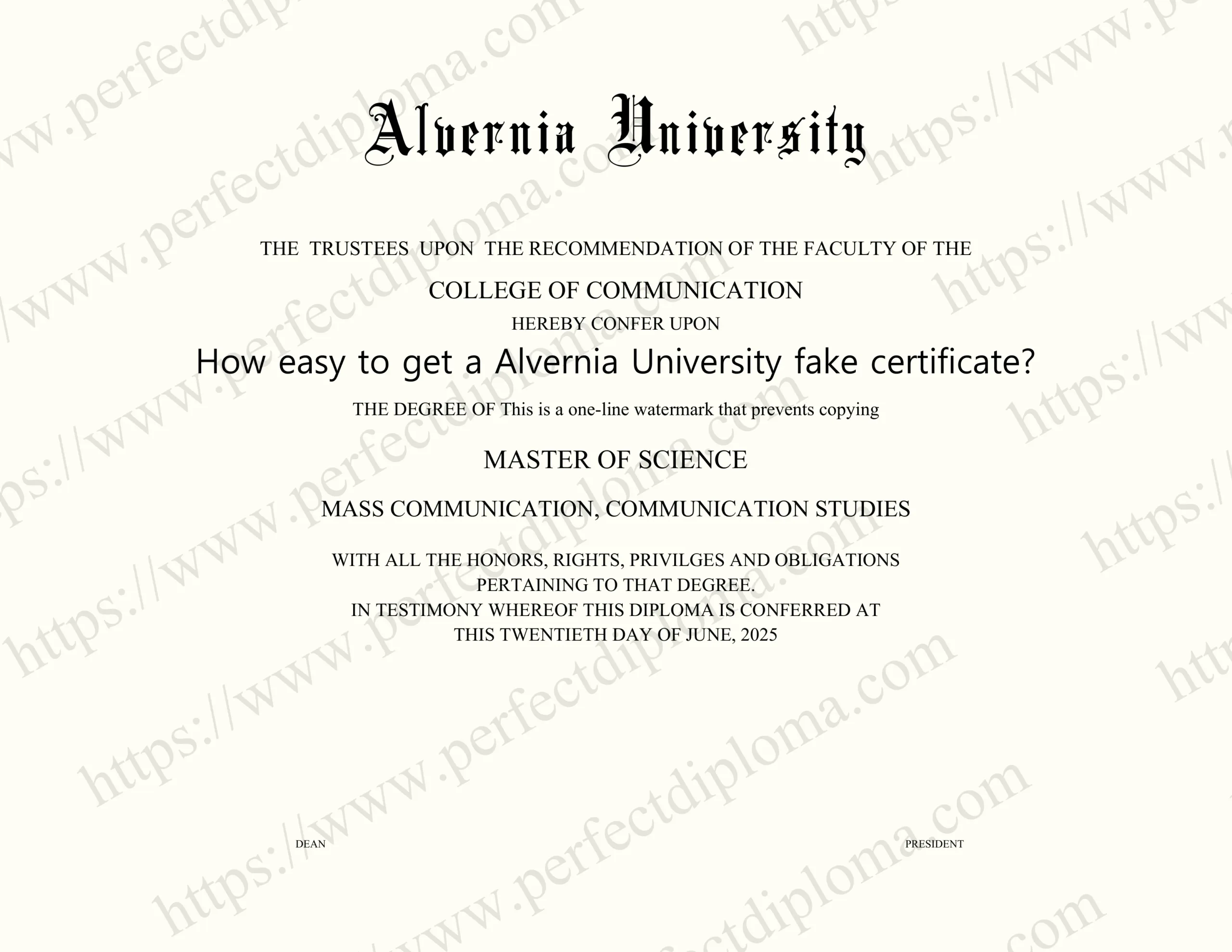 How easy to get a Alvernia University fake certificate?