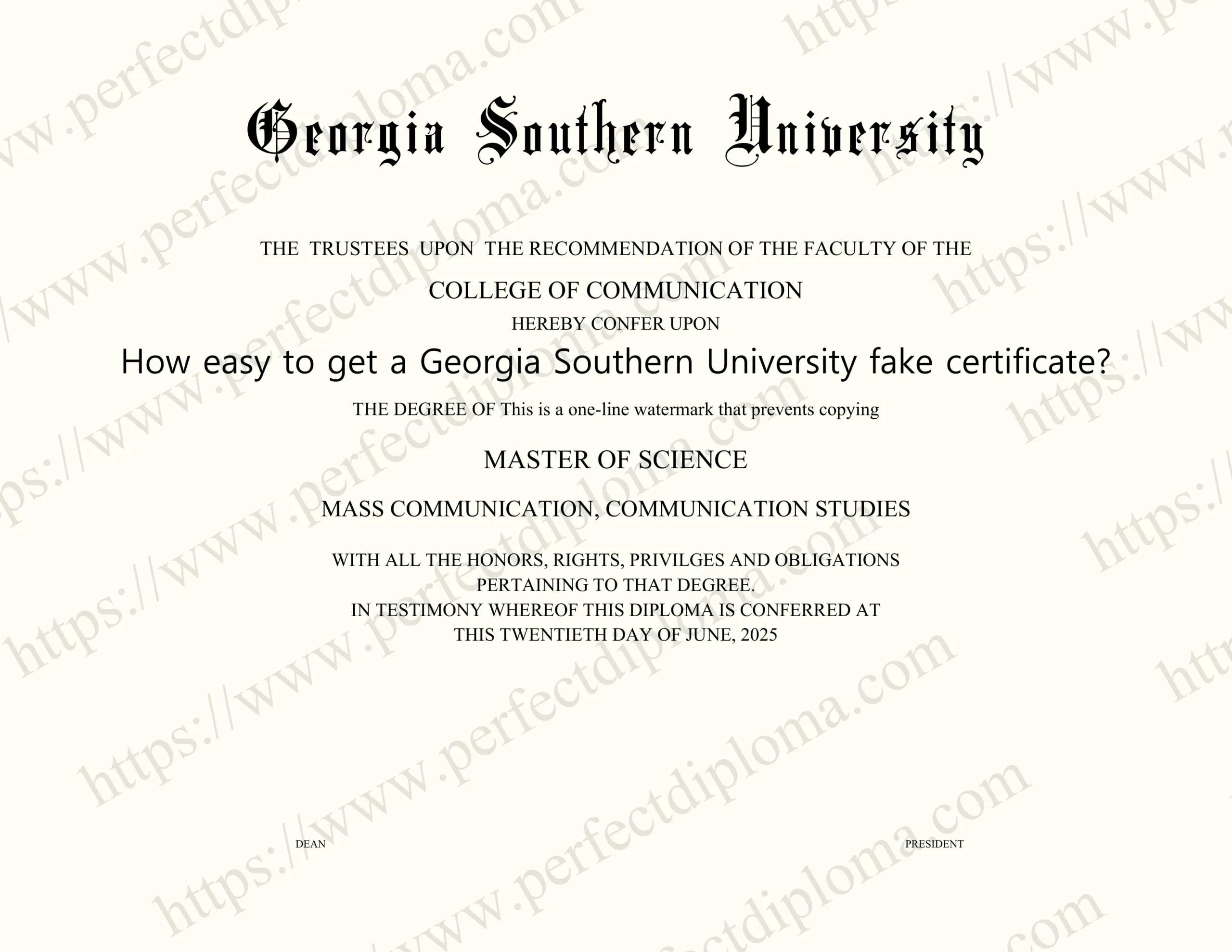 How easy to get a Georgia Southern University fake certificate?