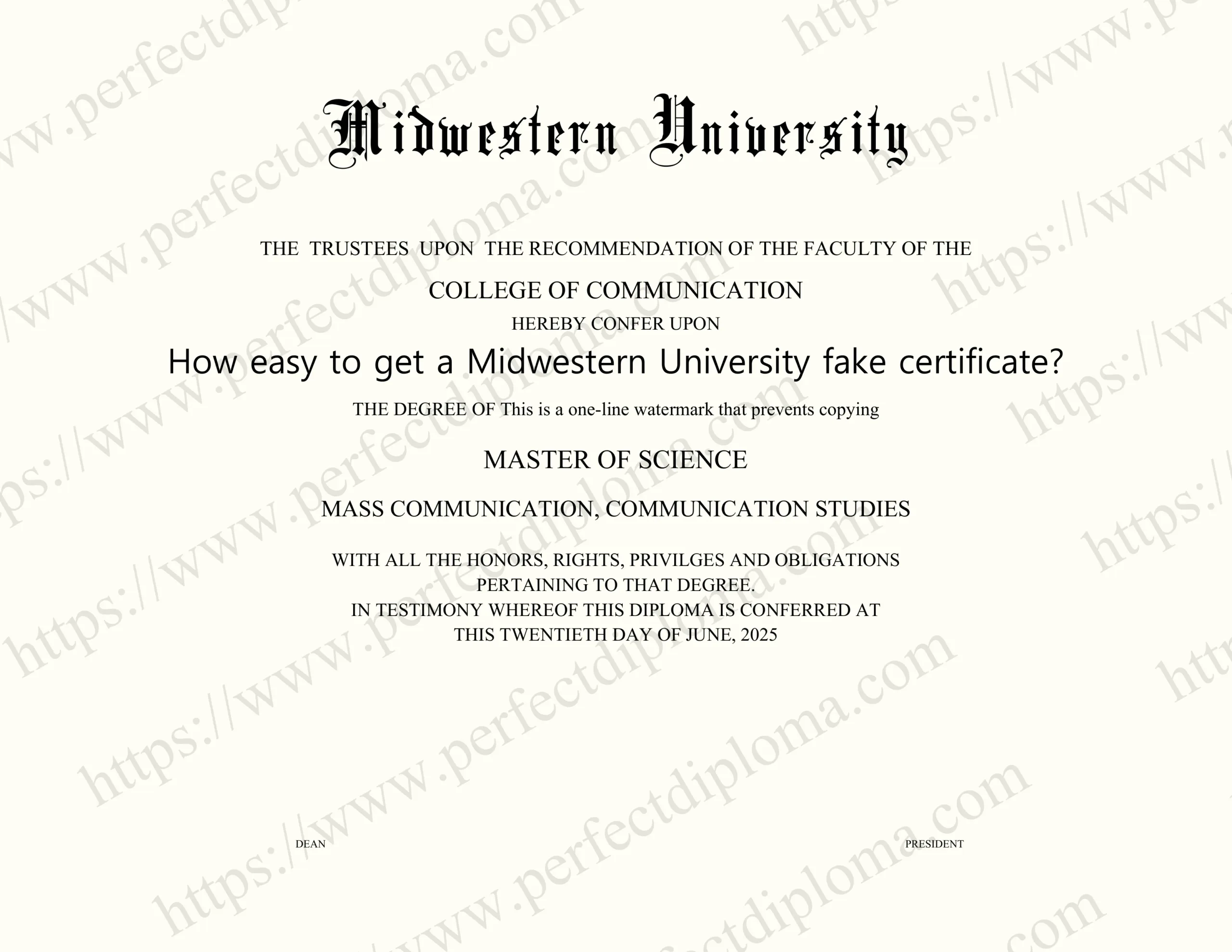 How easy to get a Midwestern University fake certificate?