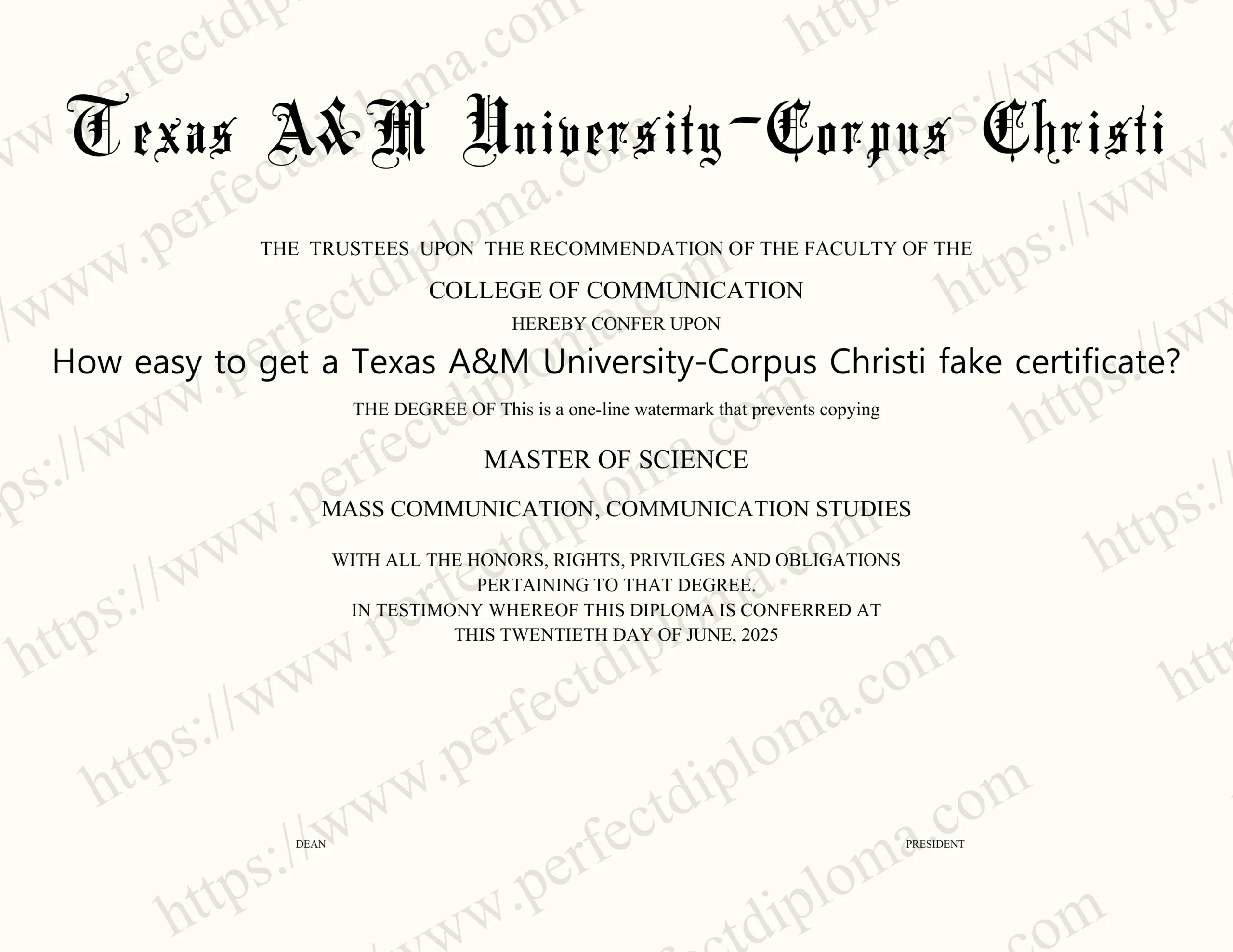 How easy to get a Texas A&M University-Corpus Christi fake certificate?
