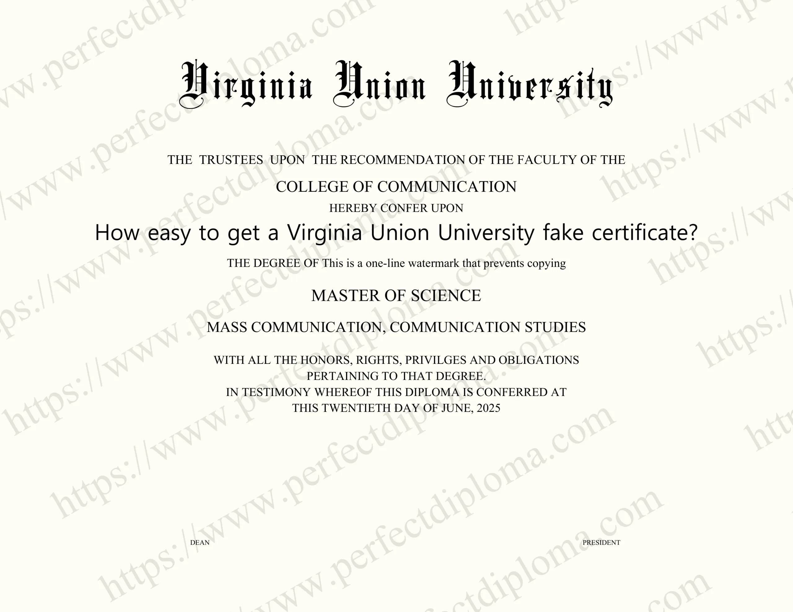How easy to get a Virginia Union University fake certificate?
