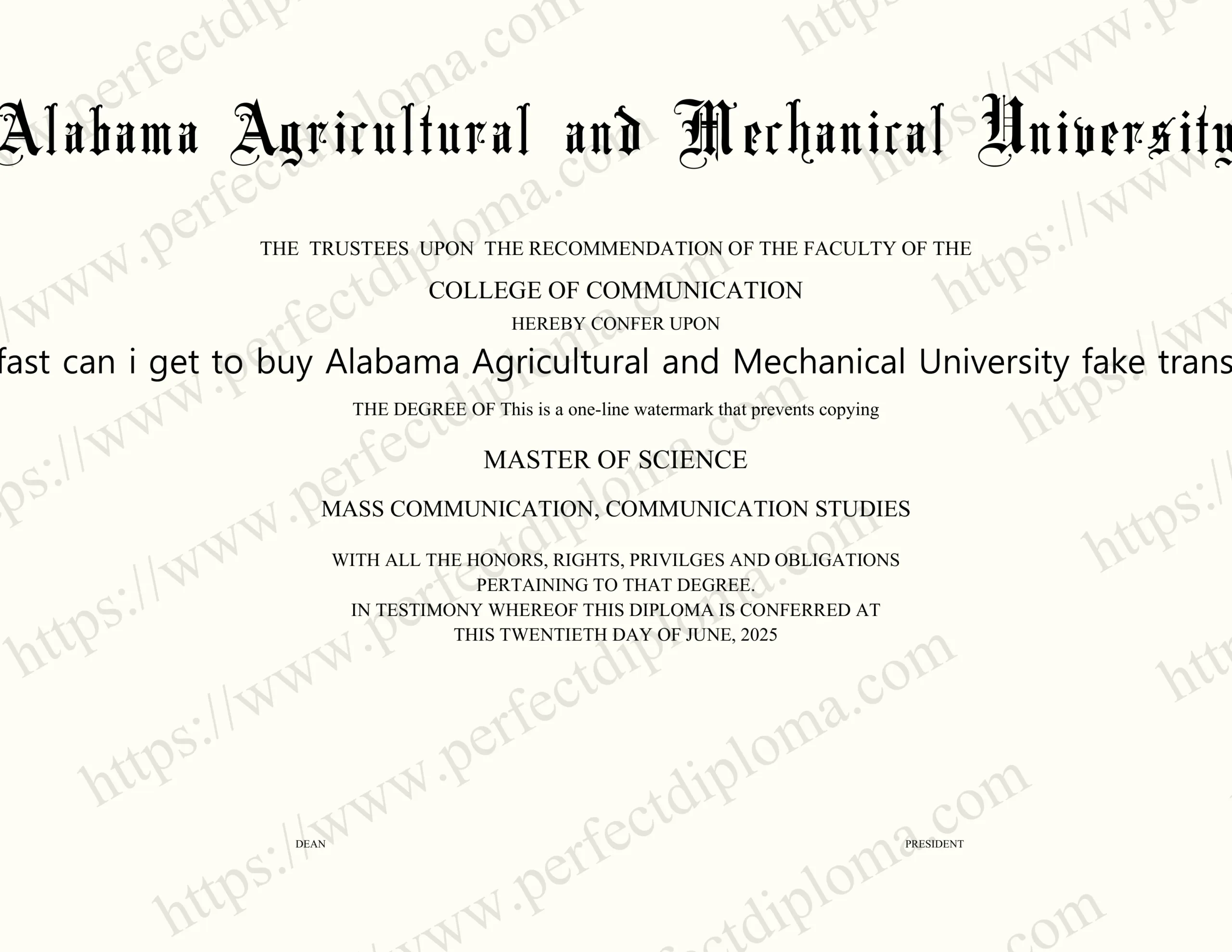 How fast can i get to buy Alabama Agricultural and Mechanical University fake transcript?