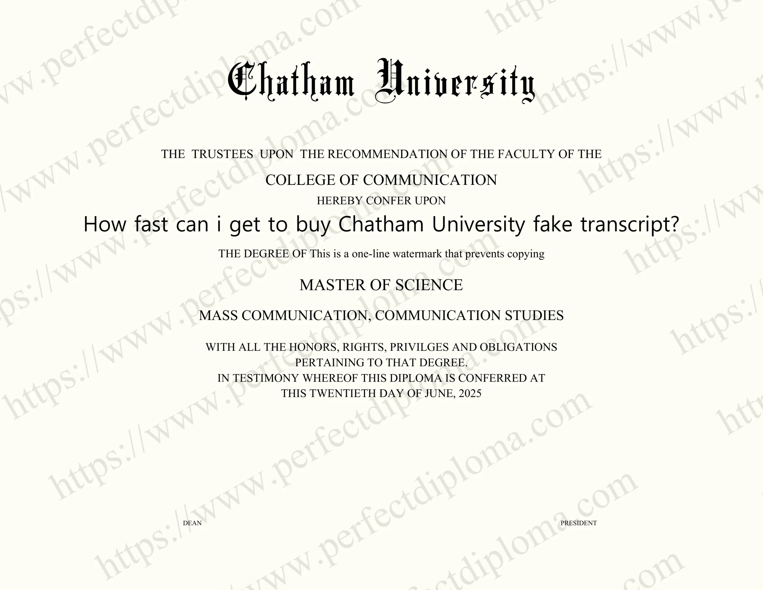 How fast can i get to buy Chatham University fake transcript?
