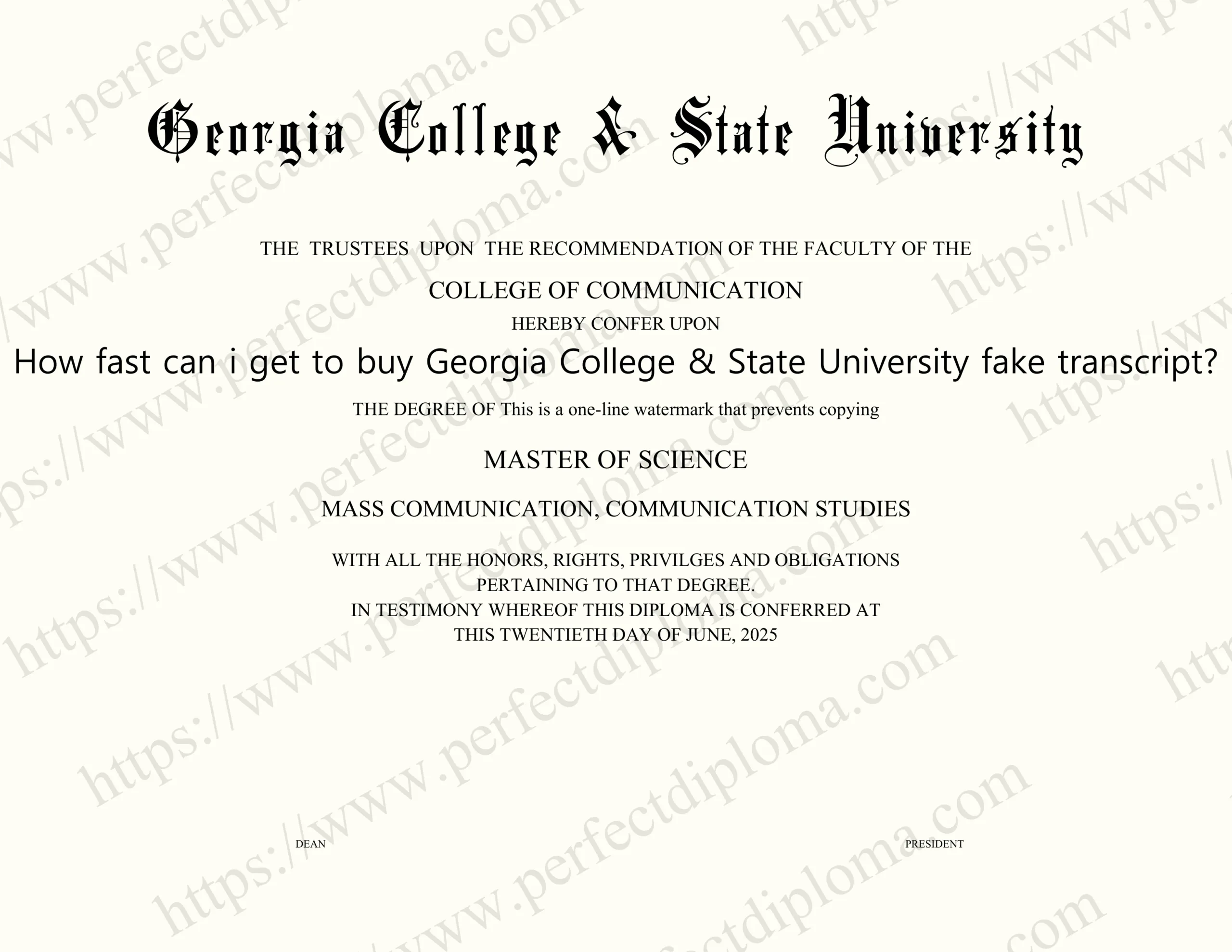 How fast can i get to buy Georgia College & State University fake transcript?