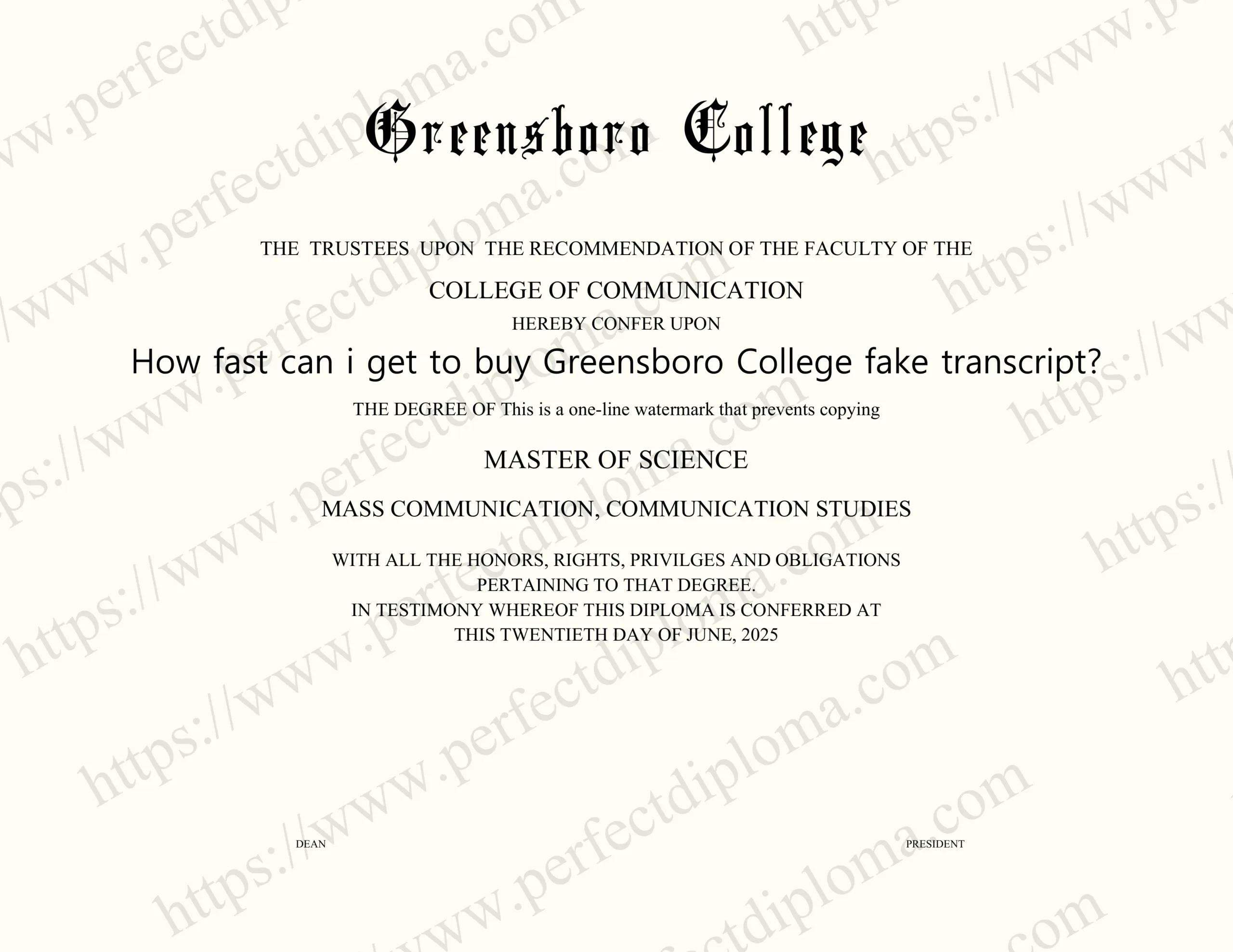 How fast can i get to buy Greensboro College fake transcript?