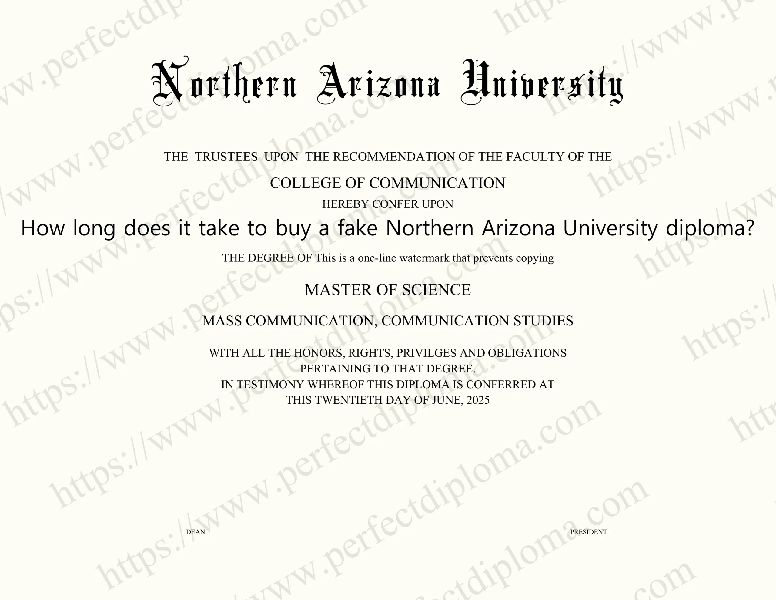 How long does it take to buy a fake Northern Arizona University diploma?
