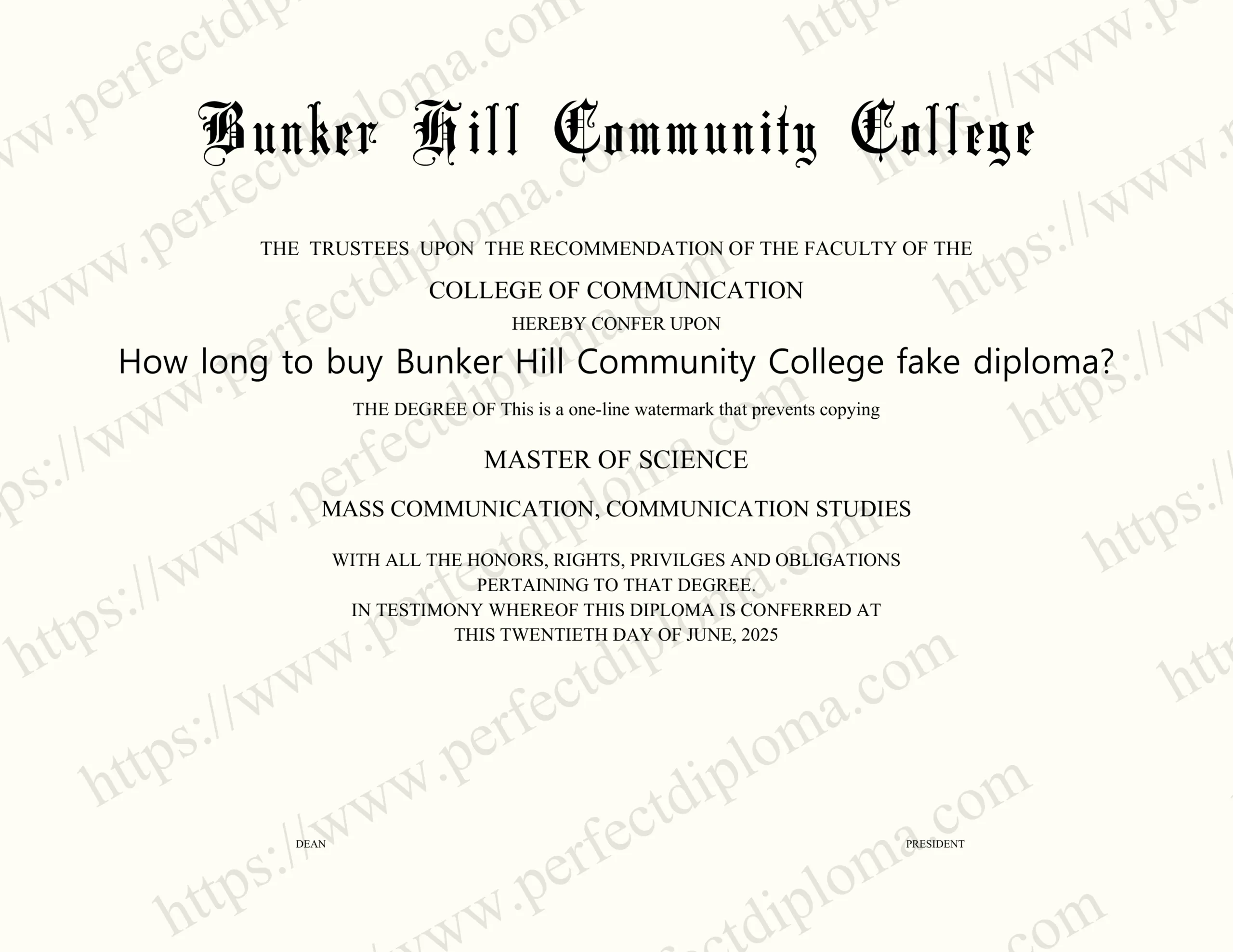 How long to buy Bunker Hill Community College fake diploma?