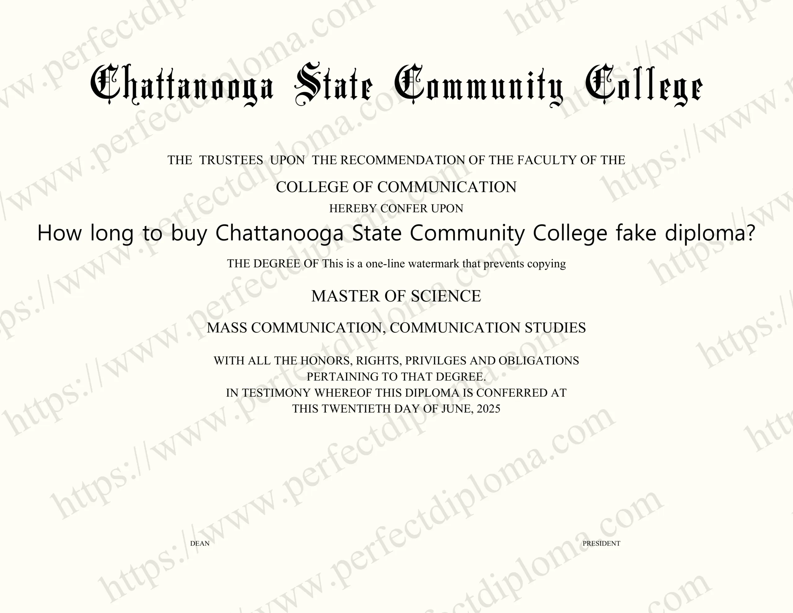 How long to buy Chattanooga State Community College fake diploma?