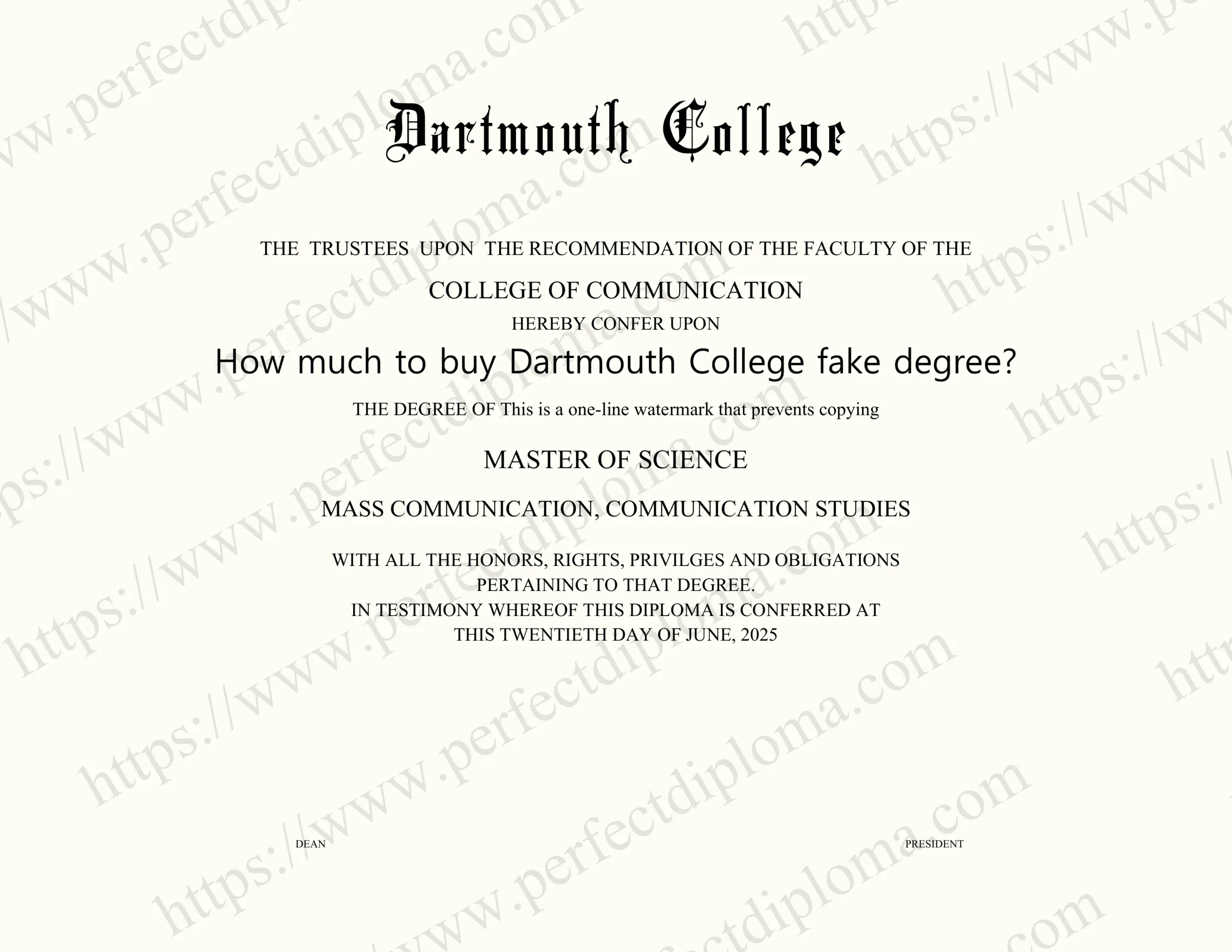How much to buy Dartmouth College fake degree?