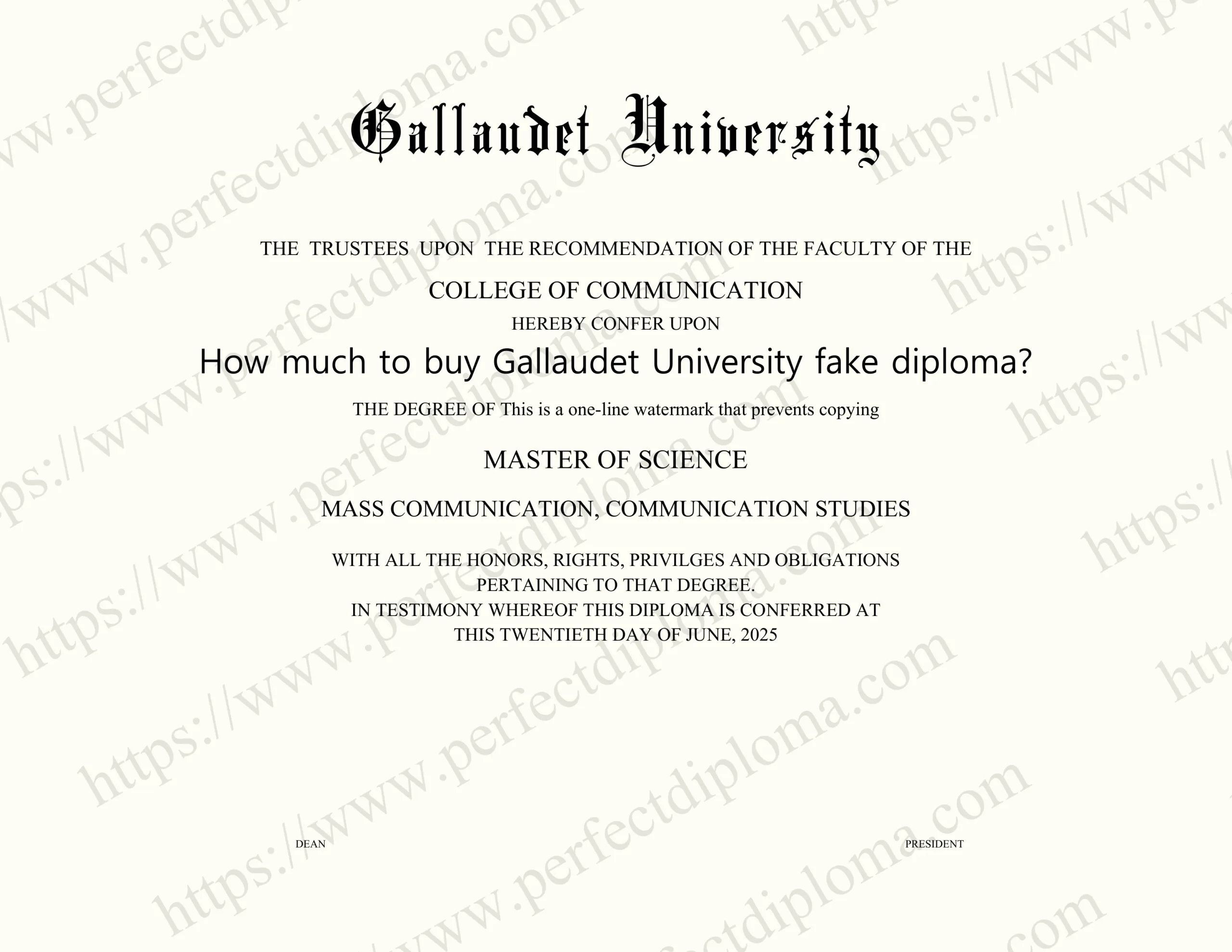 How much to buy Gallaudet University fake diploma?