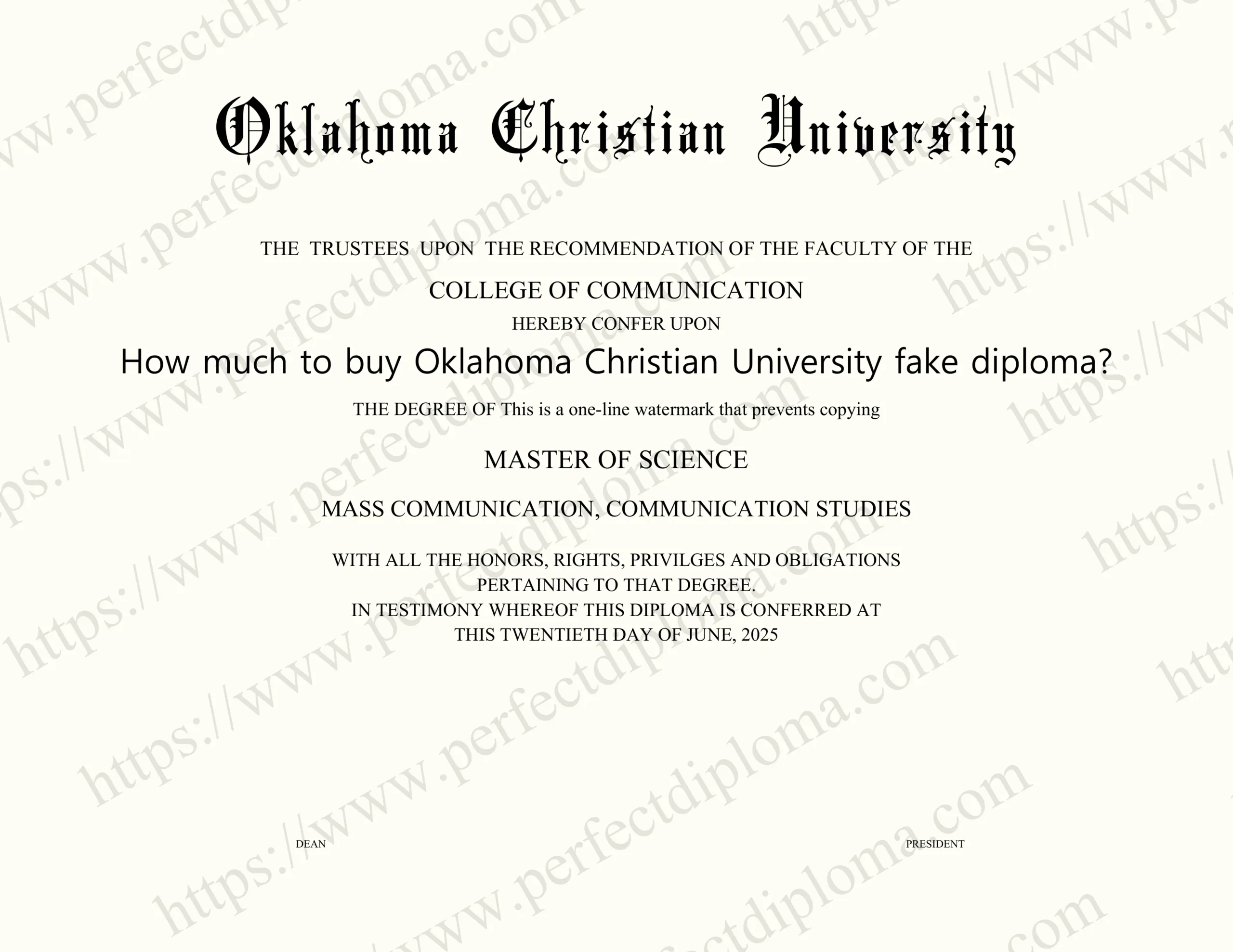 How much to buy Oklahoma Christian University fake diploma?