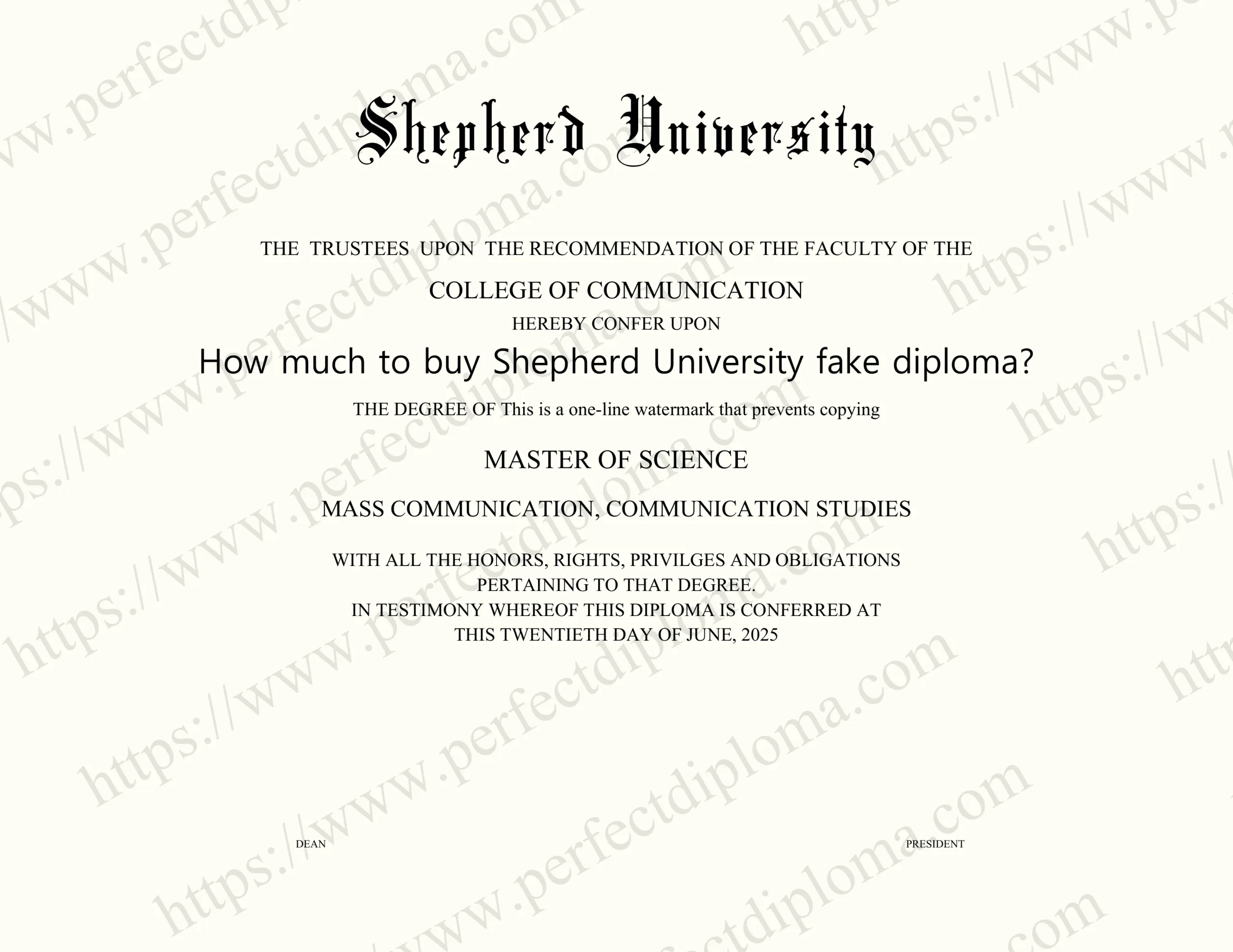 How much to buy Shepherd University fake diploma?