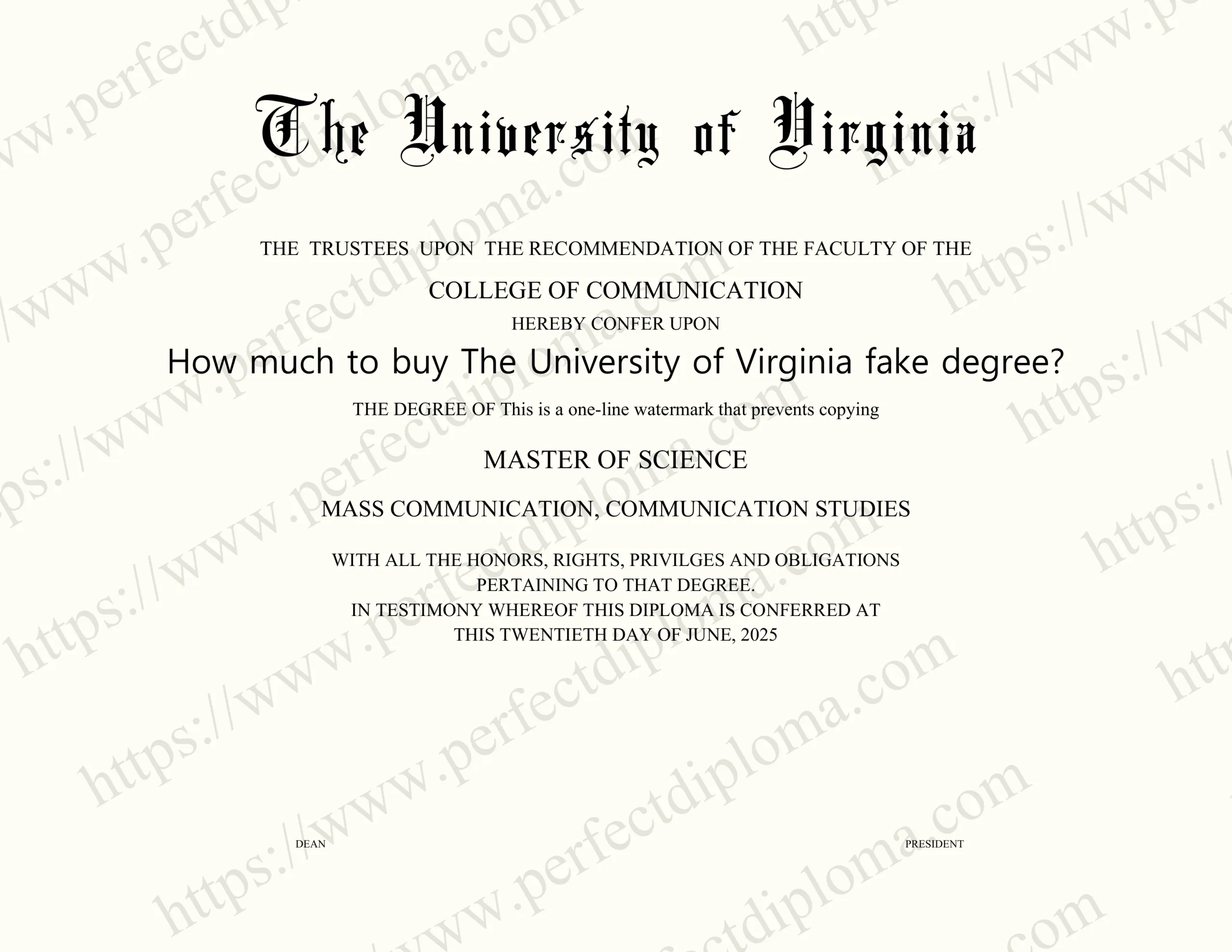 How much to buy The University of Virginia fake degree?