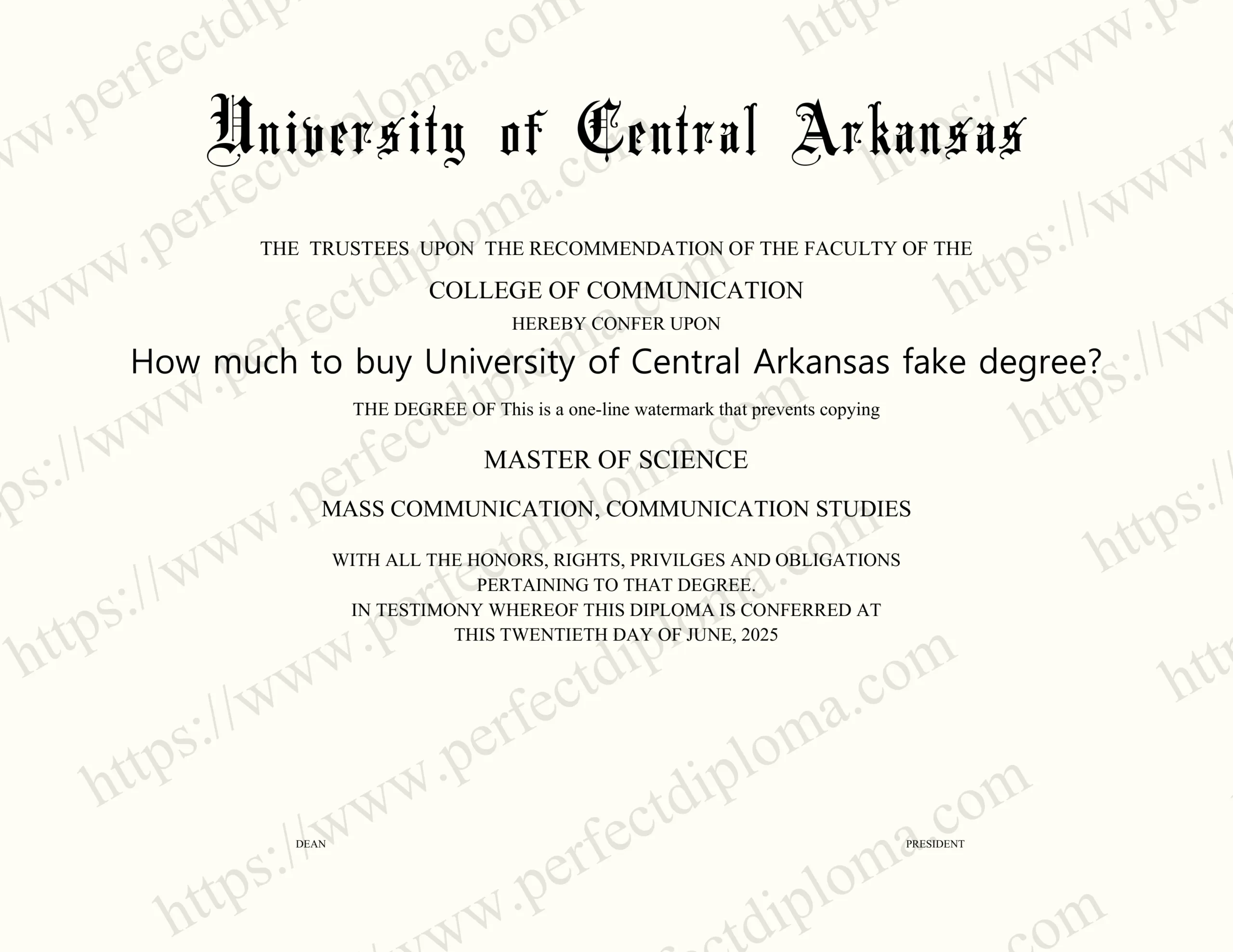 How much to buy University of Central Arkansas fake degree?