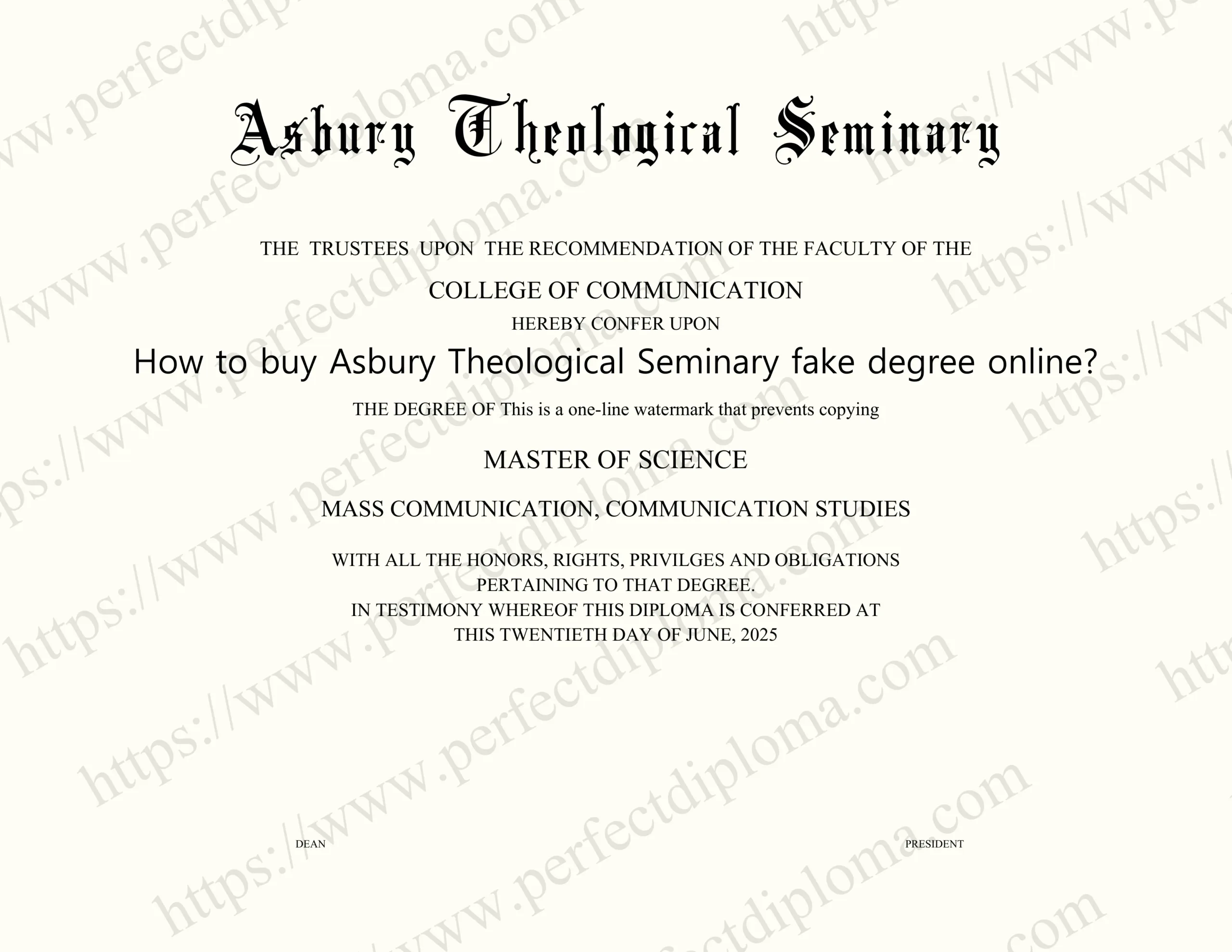 How to buy Asbury Theological Seminary fake degree online?