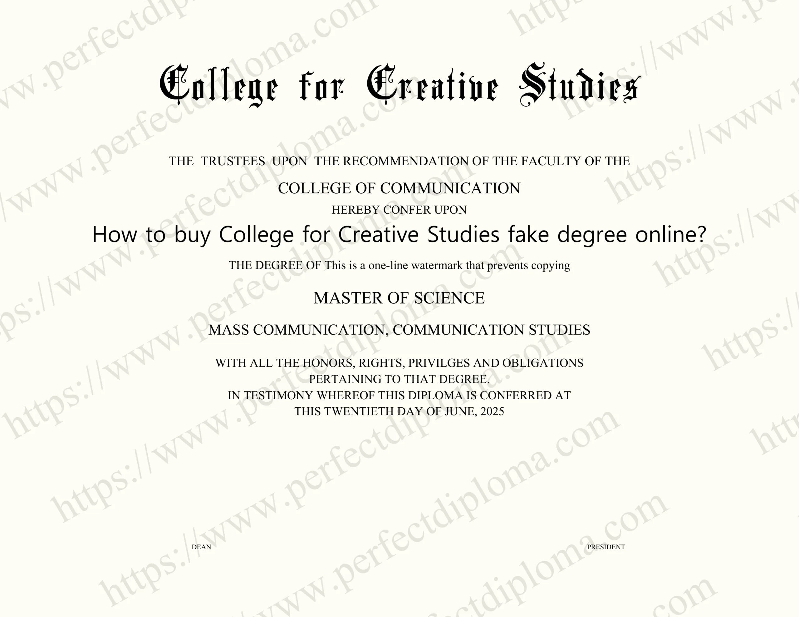 How to buy College for Creative Studies fake degree online?