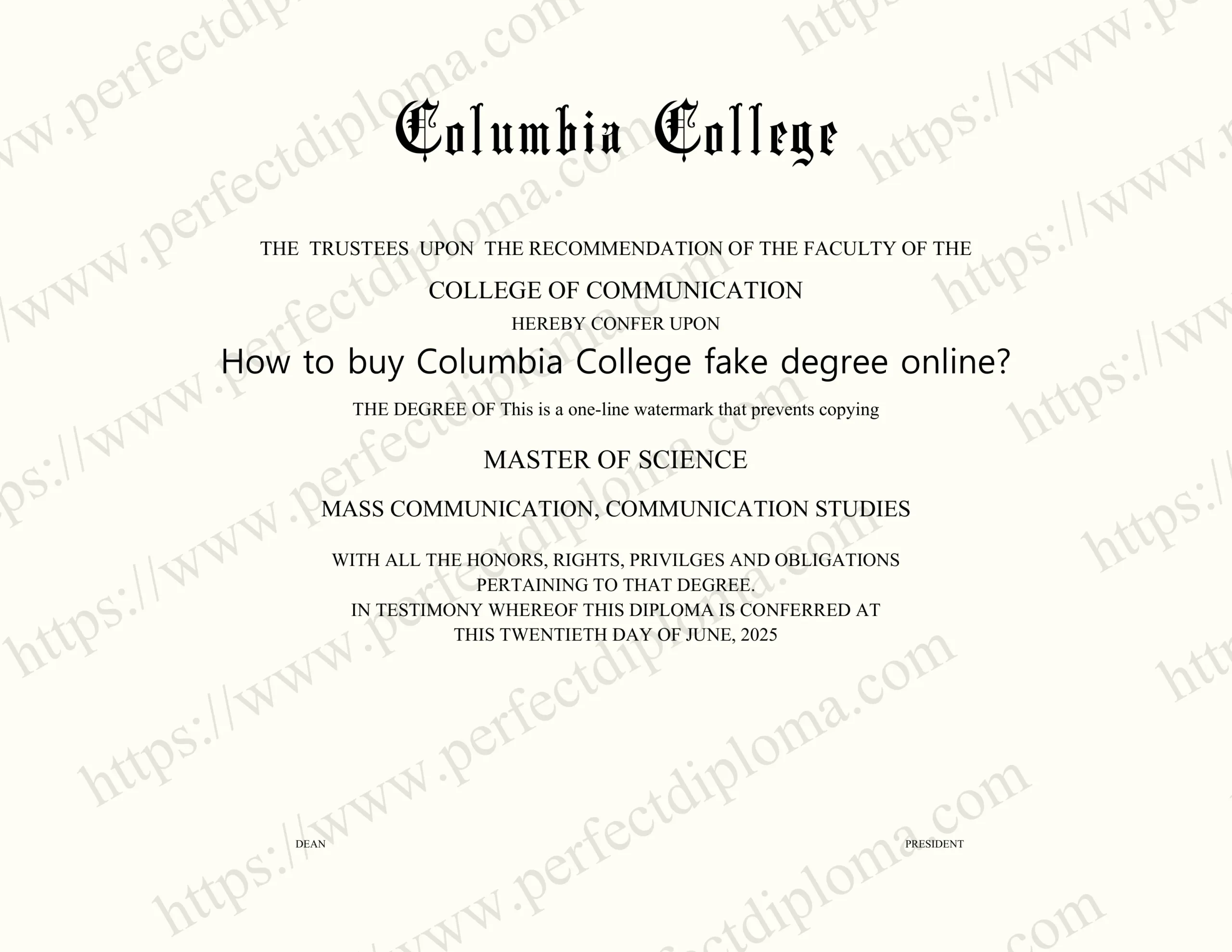 How to buy Columbia College fake degree online?