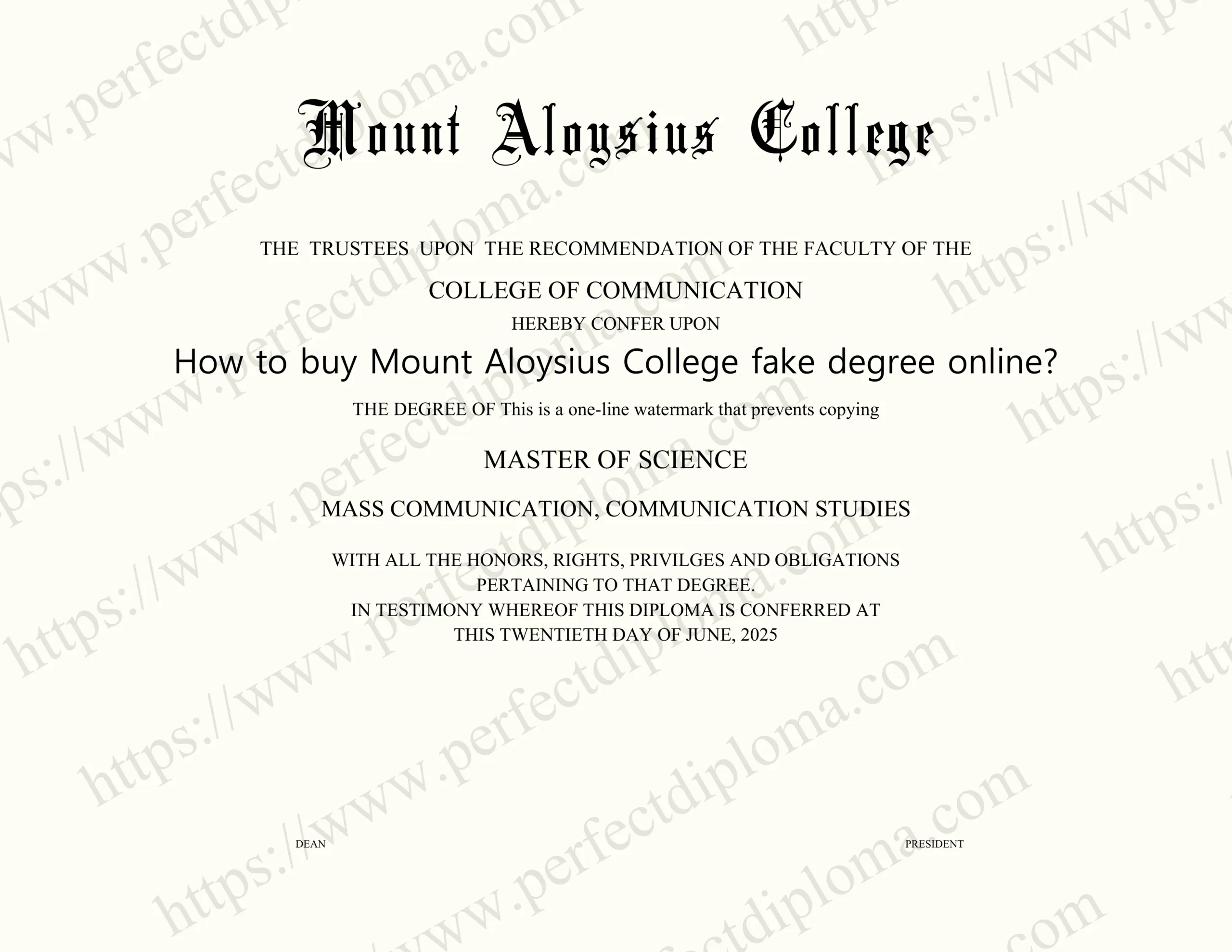 How to buy Mount Aloysius College fake degree online?