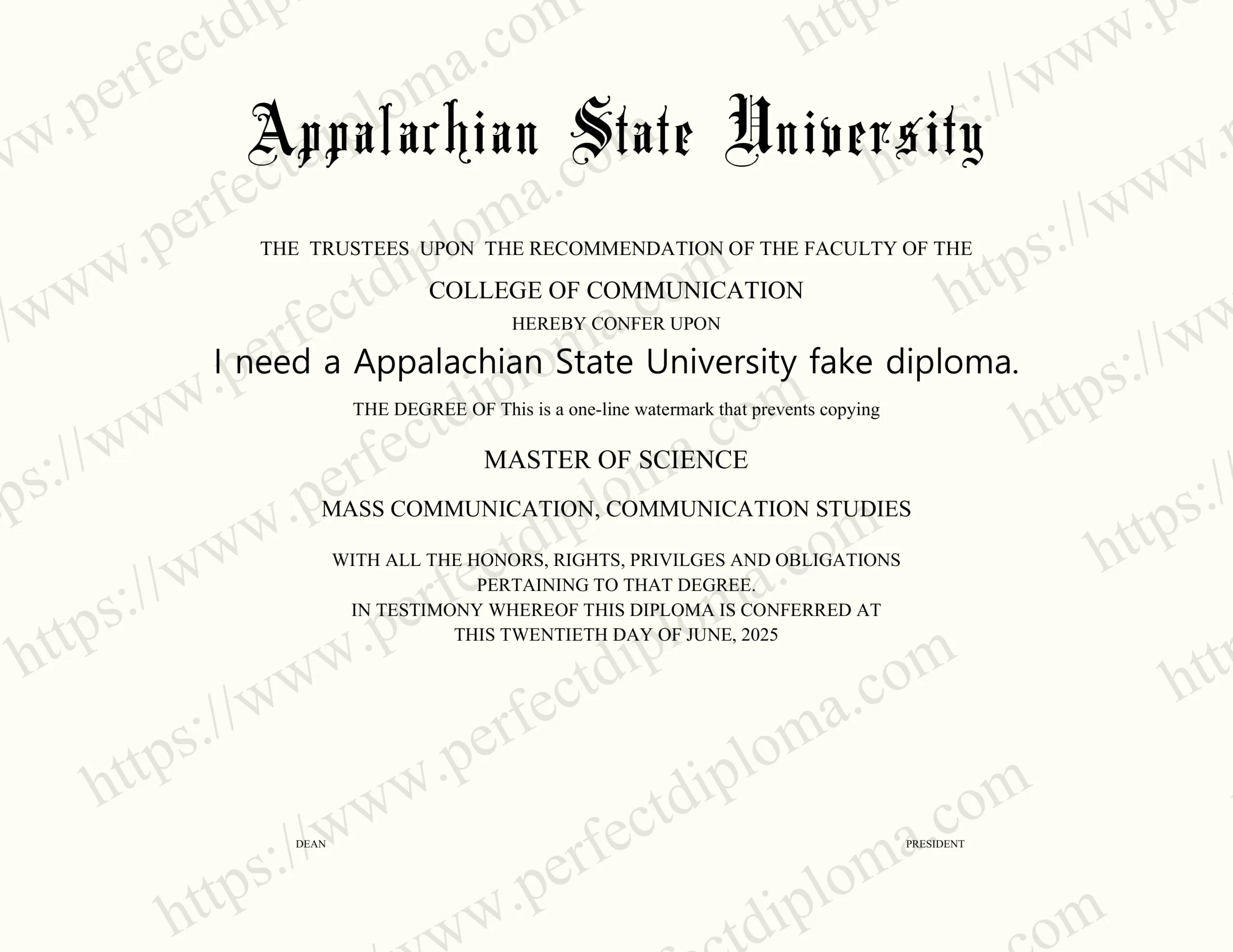 I need a Appalachian State University fake diploma.
