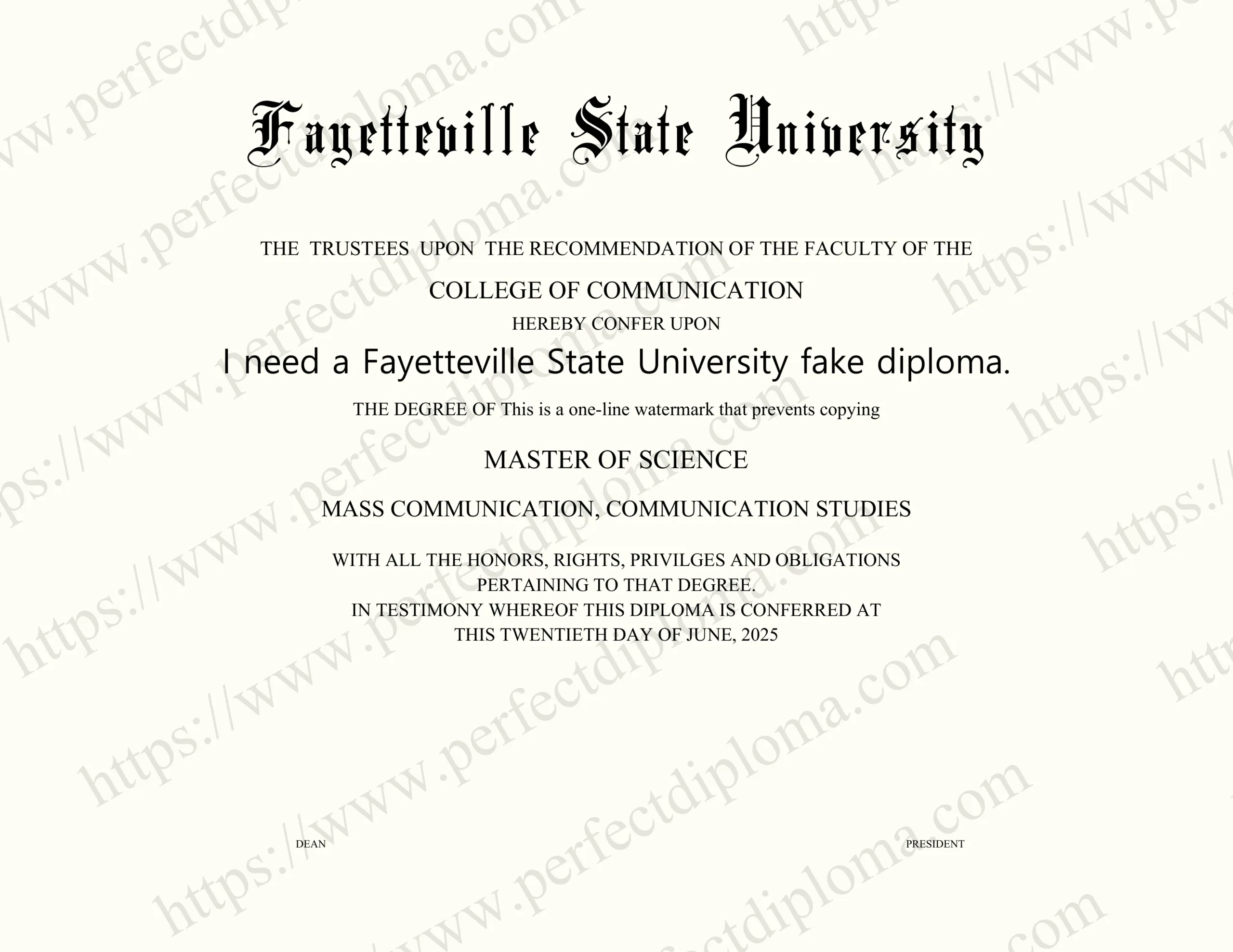 I need a Fayetteville State University fake diploma.