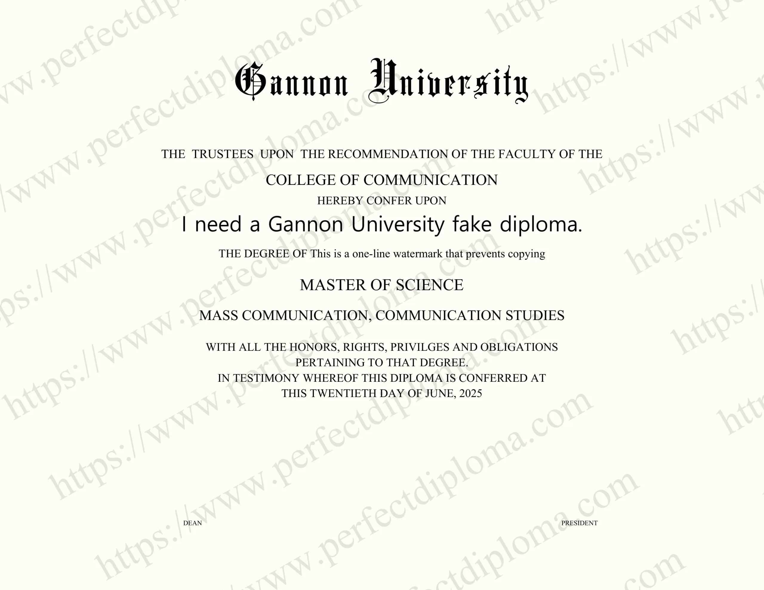 I need a Gannon University fake diploma.