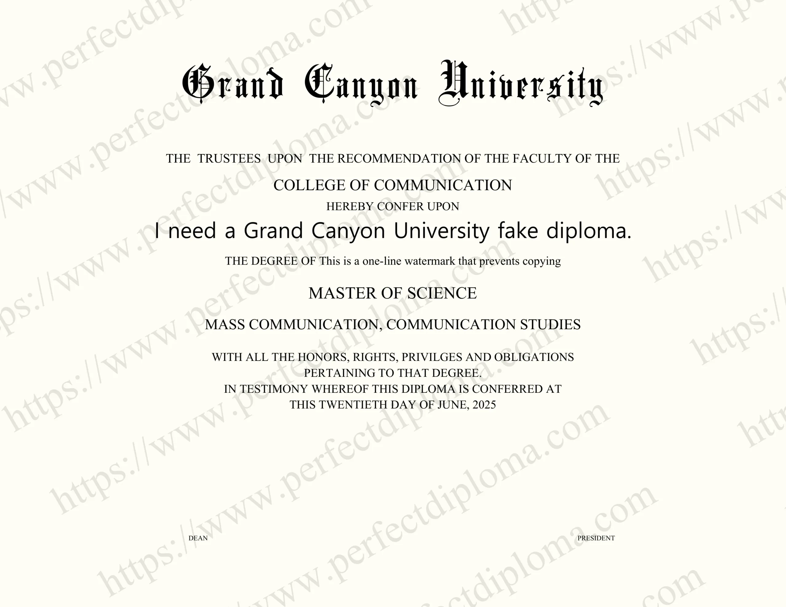 I need a Grand Canyon University fake diploma.