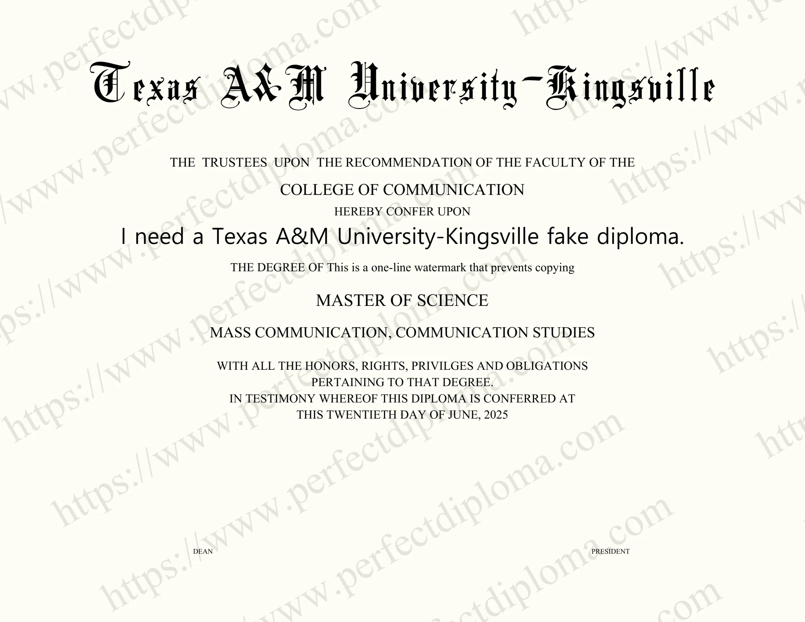 I need a Texas A&M University-Kingsville fake diploma.