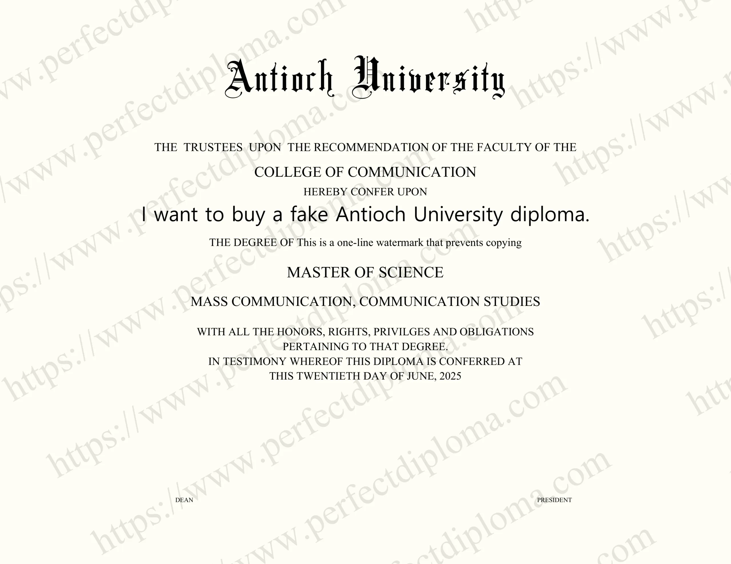 I want to buy a fake Antioch University diploma.